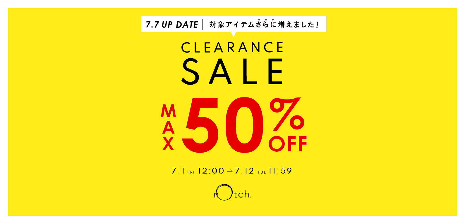 notch. | CLEARANCE SALE