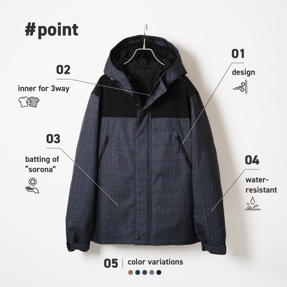 sorona 3WAYライトハーフ