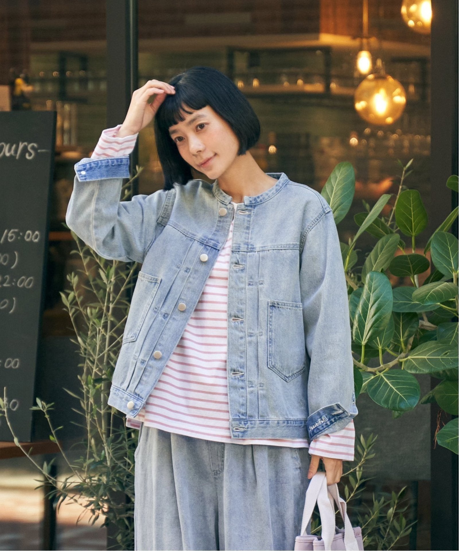 セットアップ着用可能】LBCデニムノーカラージャケット,LBC| TOKYO