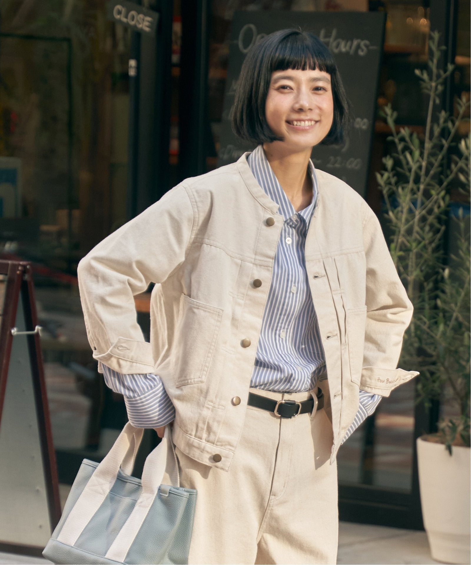 セットアップ着用可能】LBCデニムノーカラージャケット,LBC| TOKYO