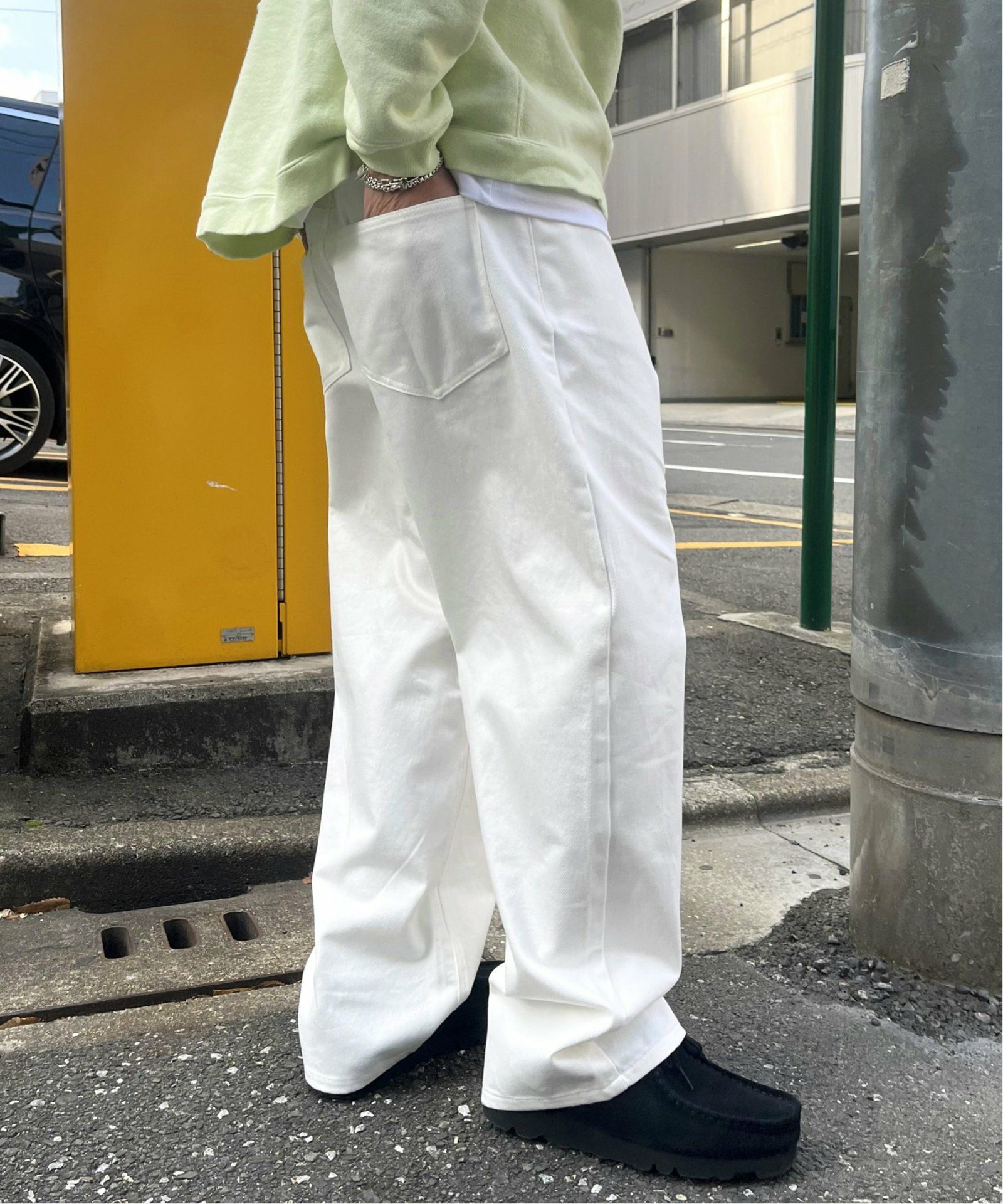 ストレートホワイトデニム　swag y2k ストリート ワイドストレート デニムパンツ / セットアップ可能,70%OFF| TOKYO