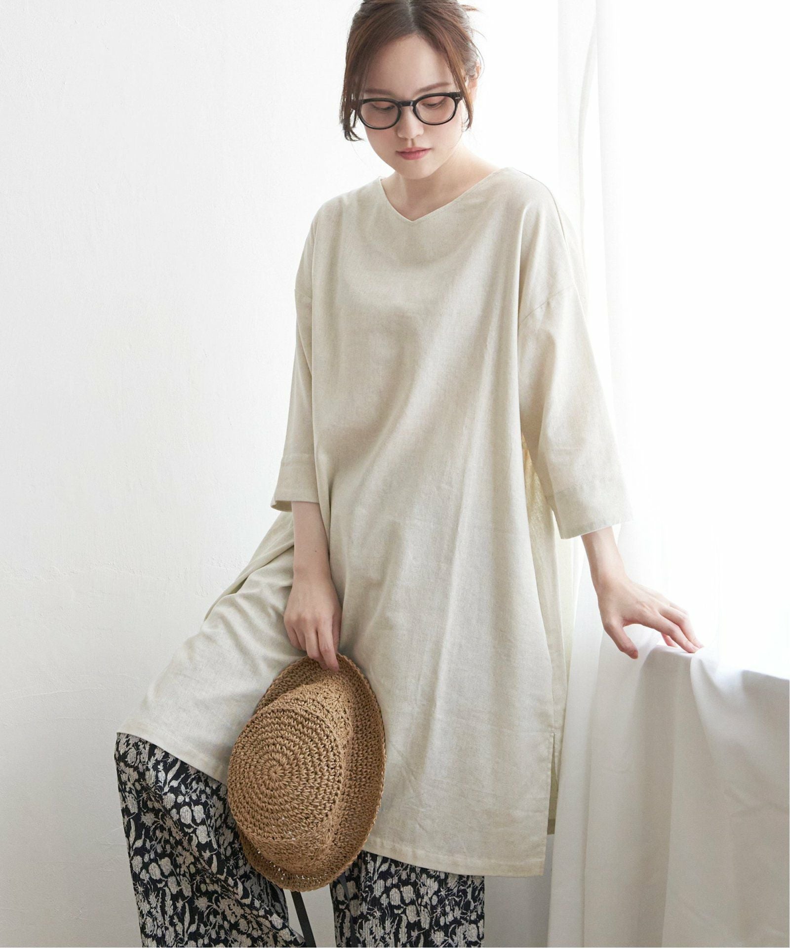 リネン混サックワンピース,40%OFF| TOKYO DESIGN CHANNEL