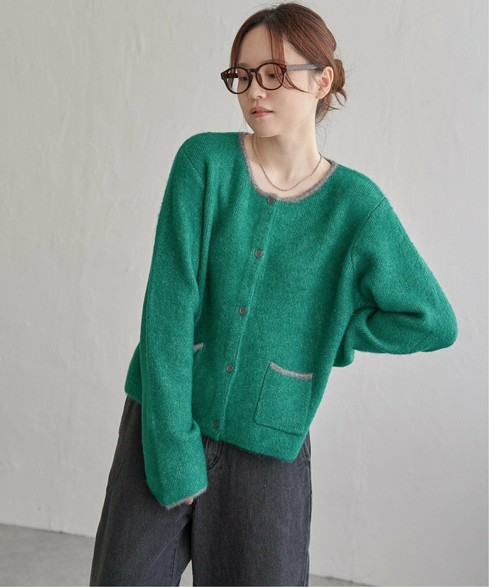 配色ポケットショートカーディガン,30%OFF| TOKYO DESIGN CHANNEL