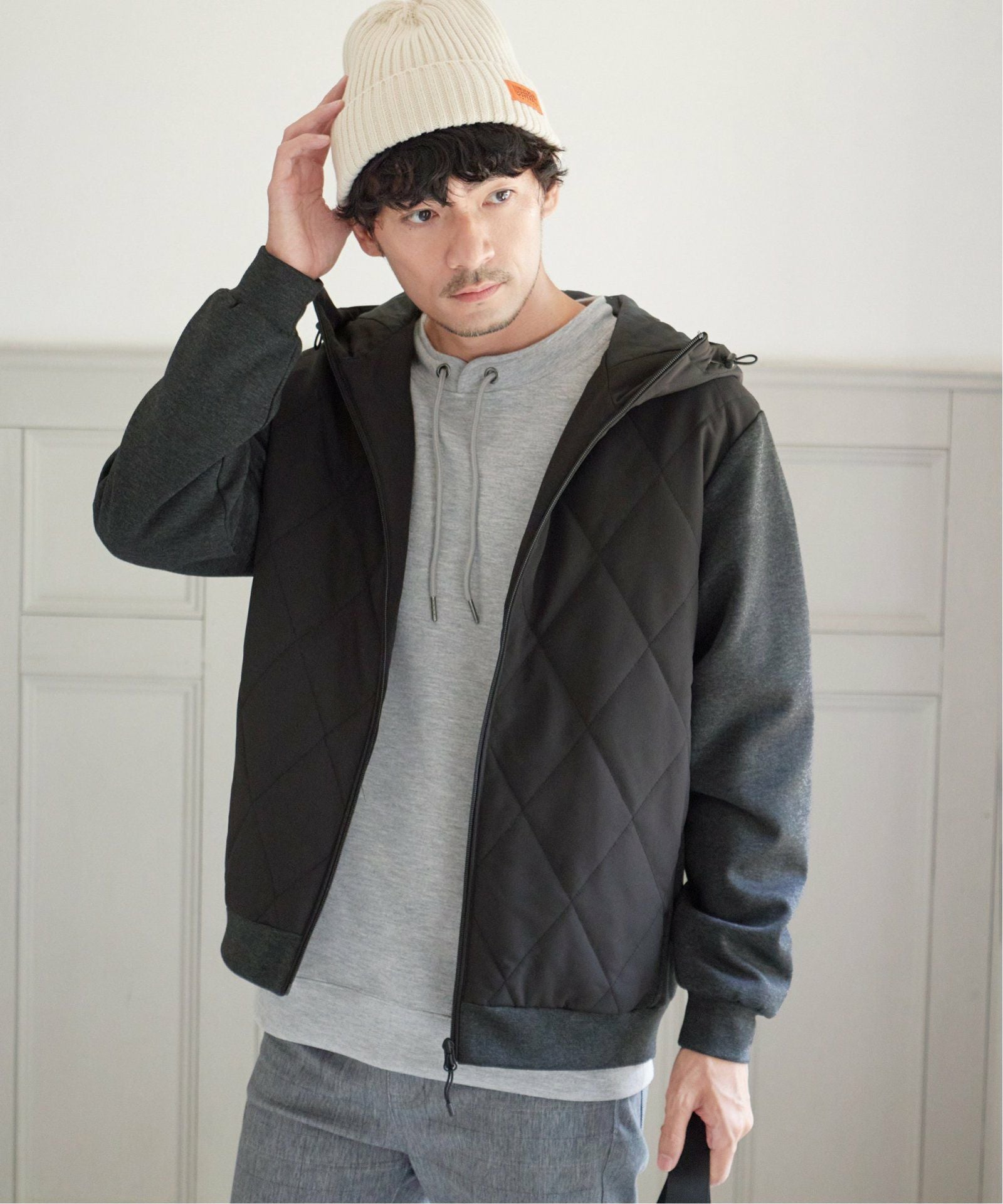 メディア紹介商品】sorona(R)コンビ中綿パーカー【親子コーデ】,ikka