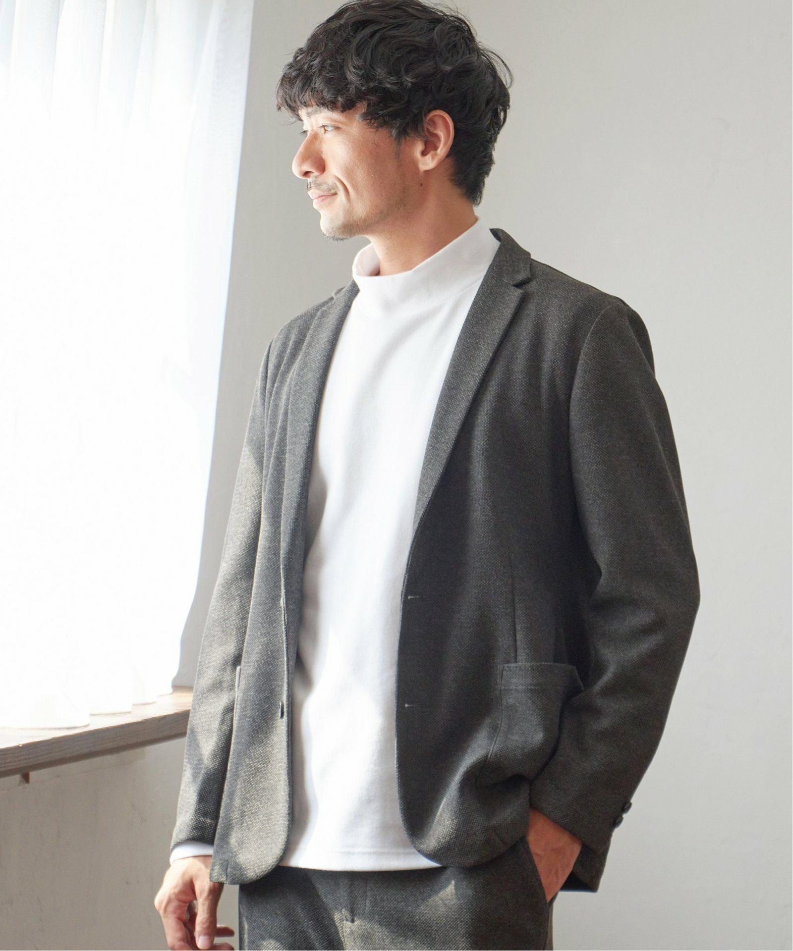セットアップ対応】GOKU楽ワークウールライクジャケット,ikka| TOKYO セットアップ対応】GOKU楽ワークウールライクジャケット,ikka| TOKYO