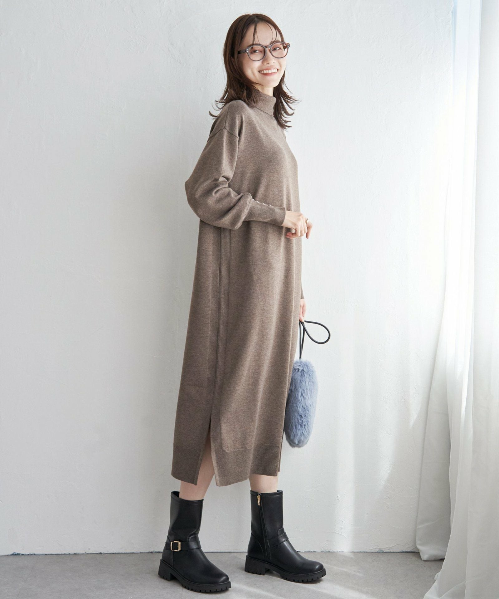 タートルニットスリットワンピース,30%OFF| TOKYO DESIGN CHANNEL