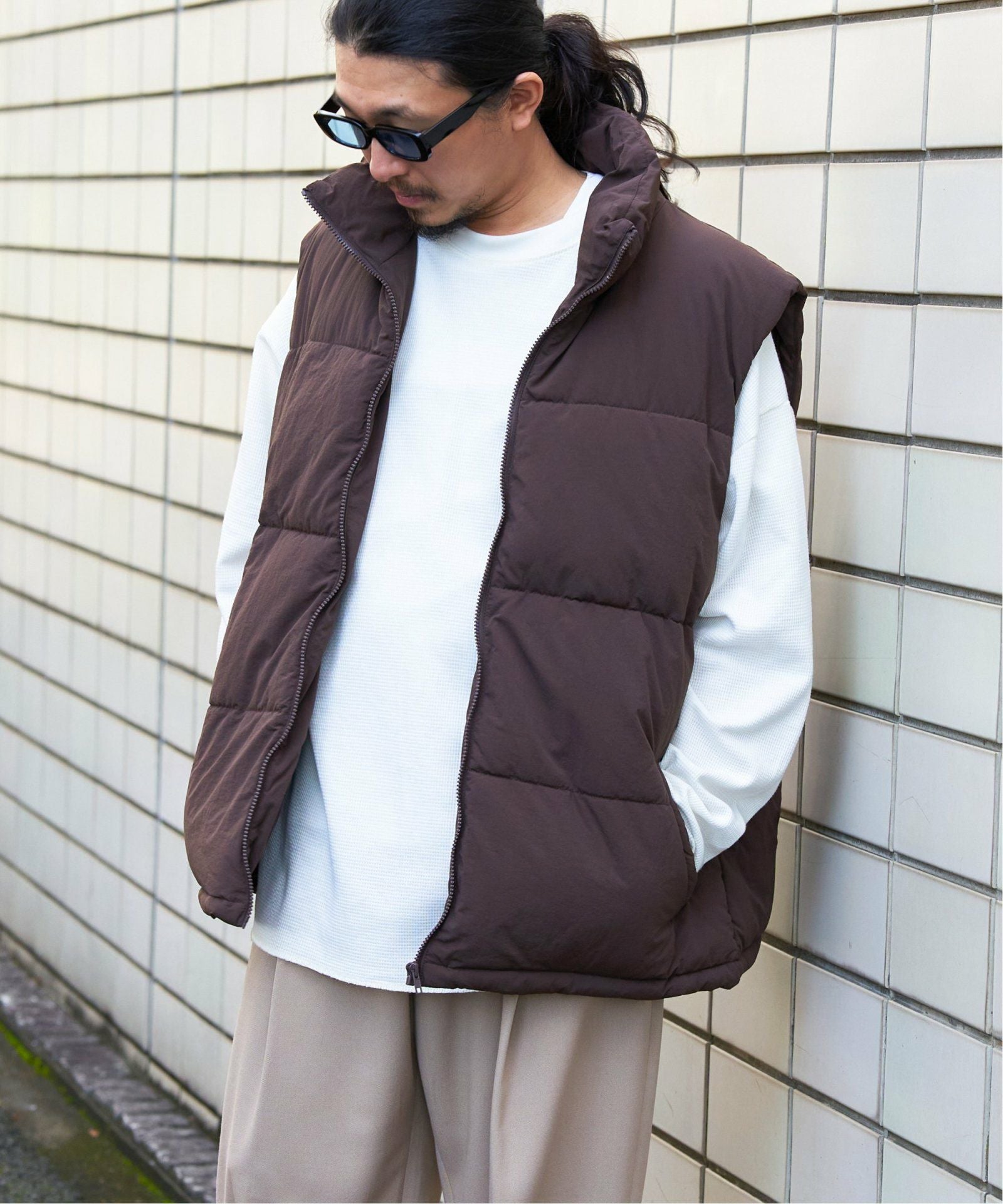 45R ナイロン中綿ベスト　ゆったりサイズ　size3 ナイロン中綿ベスト,10%OFF| TOKYO DESIGN CHANNEL