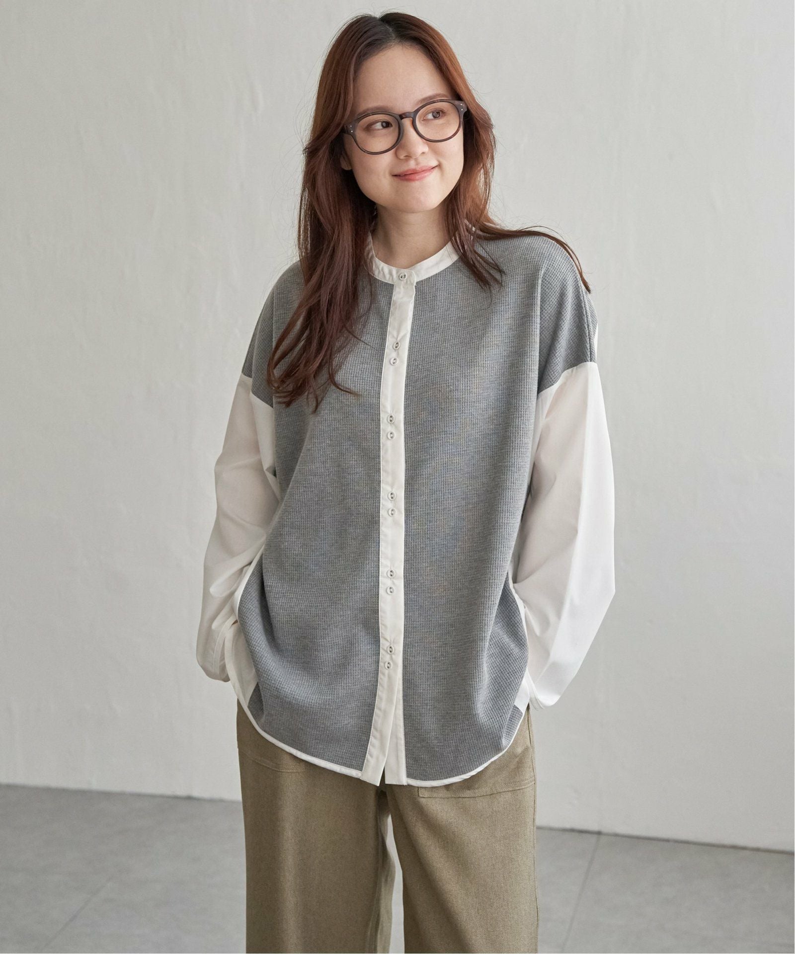 異素材切り替えシャツ,50%OFF| TOKYO DESIGN CHANNEL