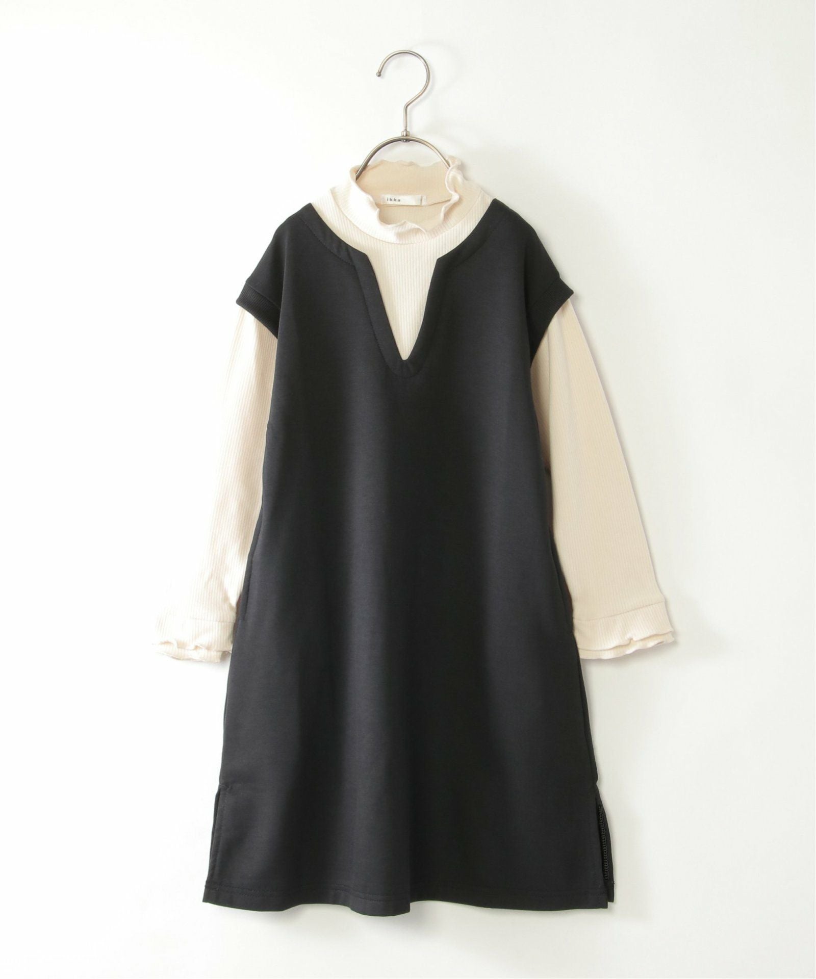 親子コーデ】ポンチジャンスカドッキングワンピース（120~160cm）,ikka