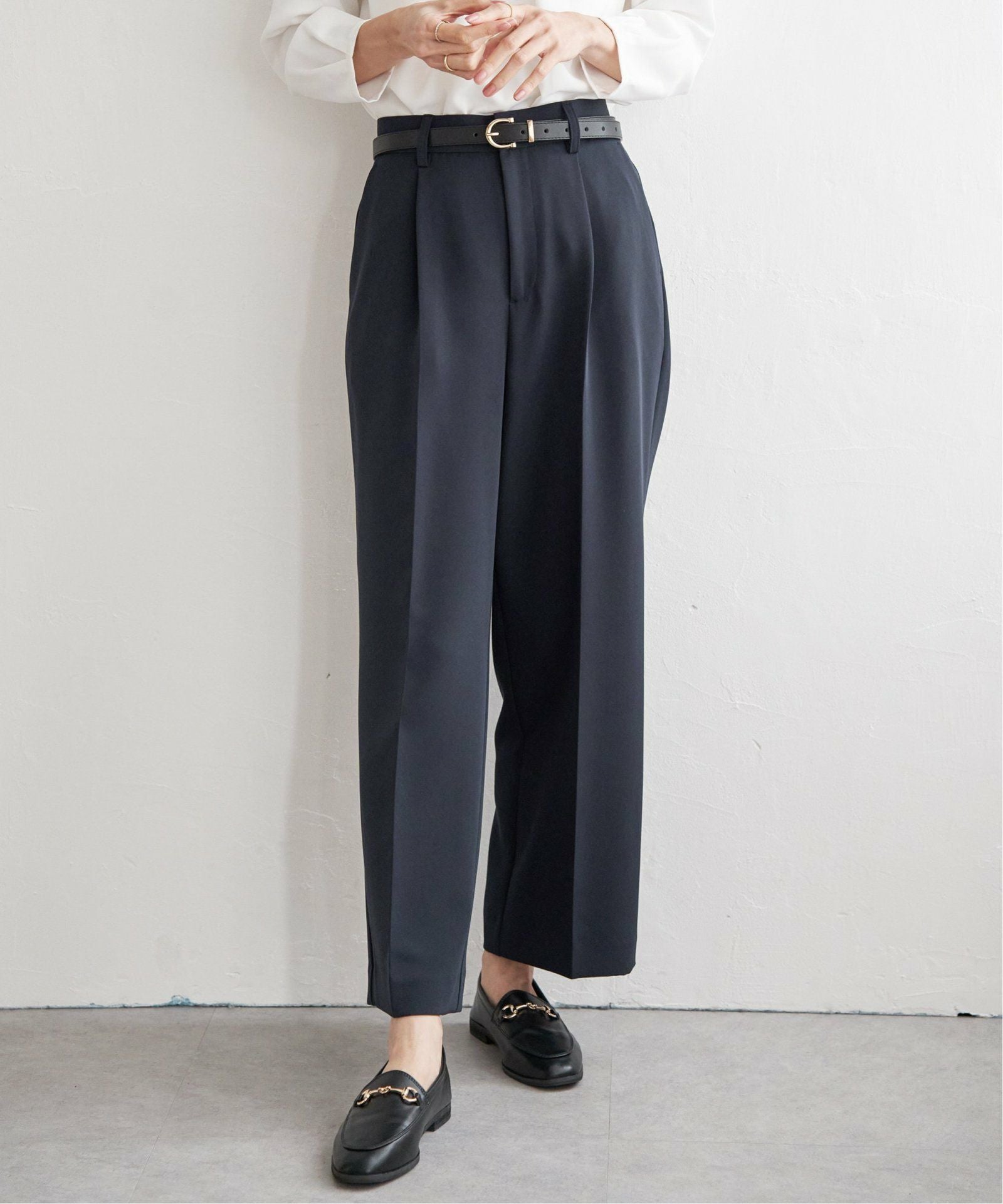 洗濯機で洗える／セットアップ対応】ウォッシャブルワイドパンツ,40