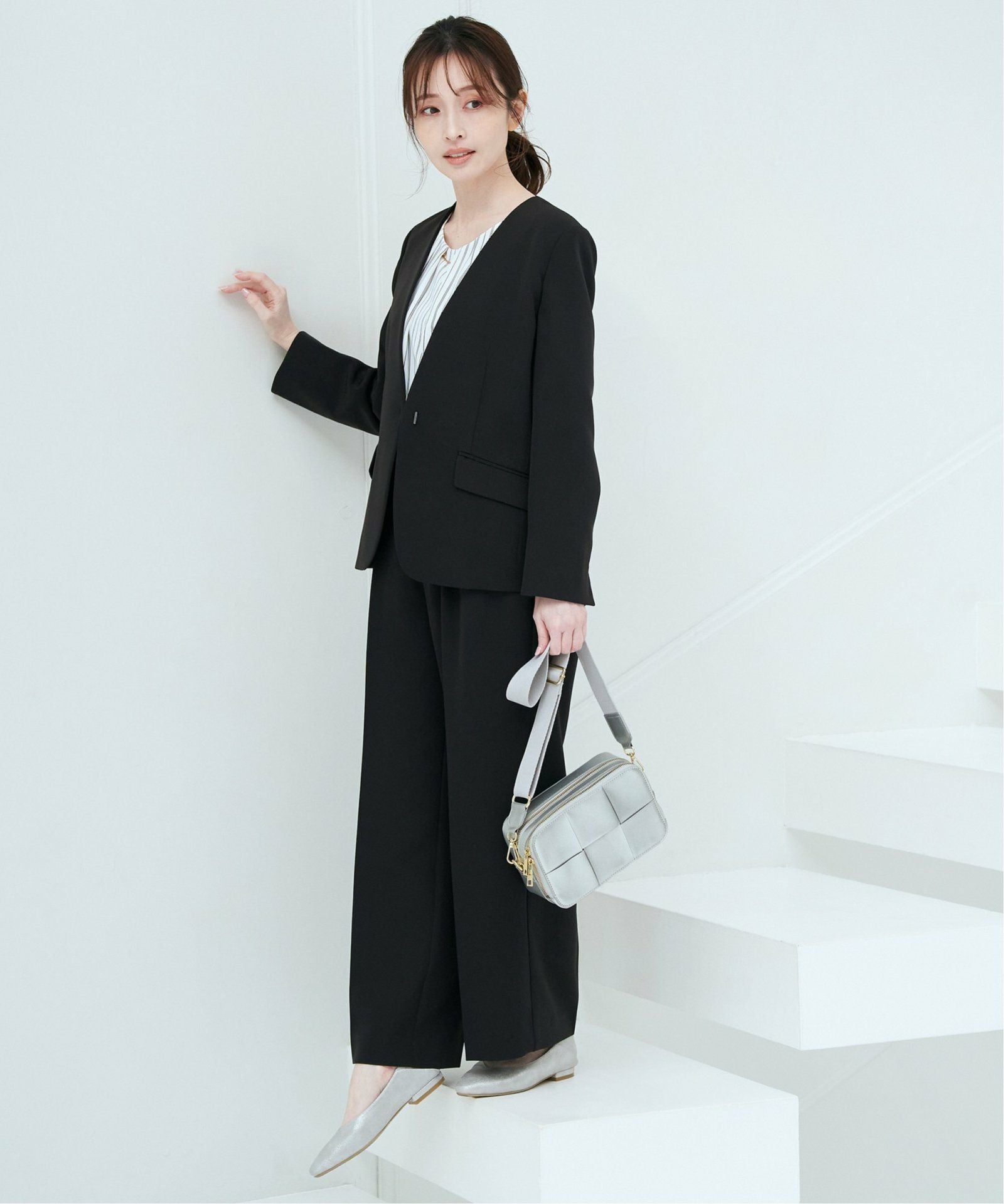 洗濯機で洗える／セットアップ対応】ウォッシャブルワイドパンツ,40