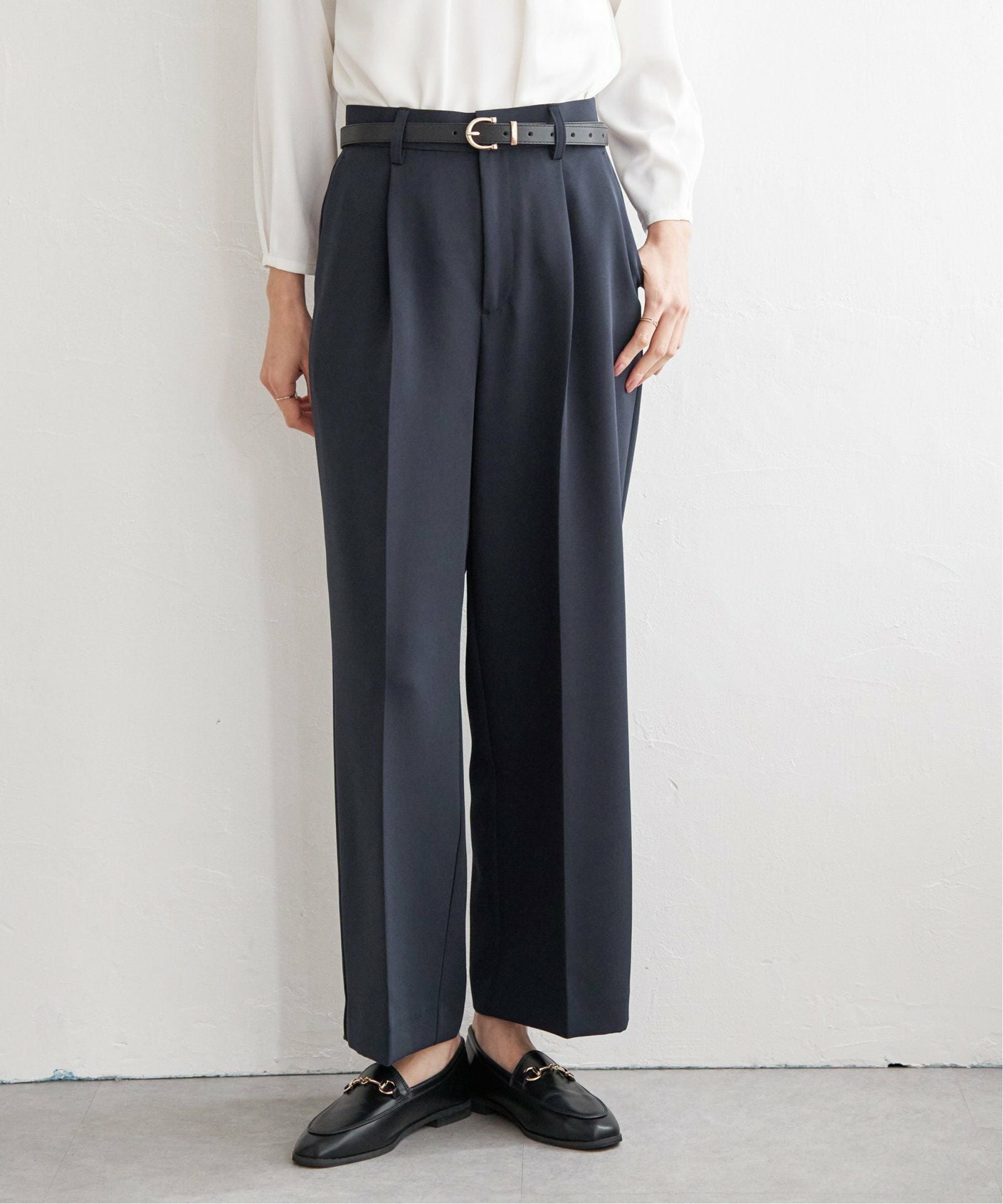 洗濯機で洗える／セットアップ対応】ウォッシャブルワイドパンツ,40
