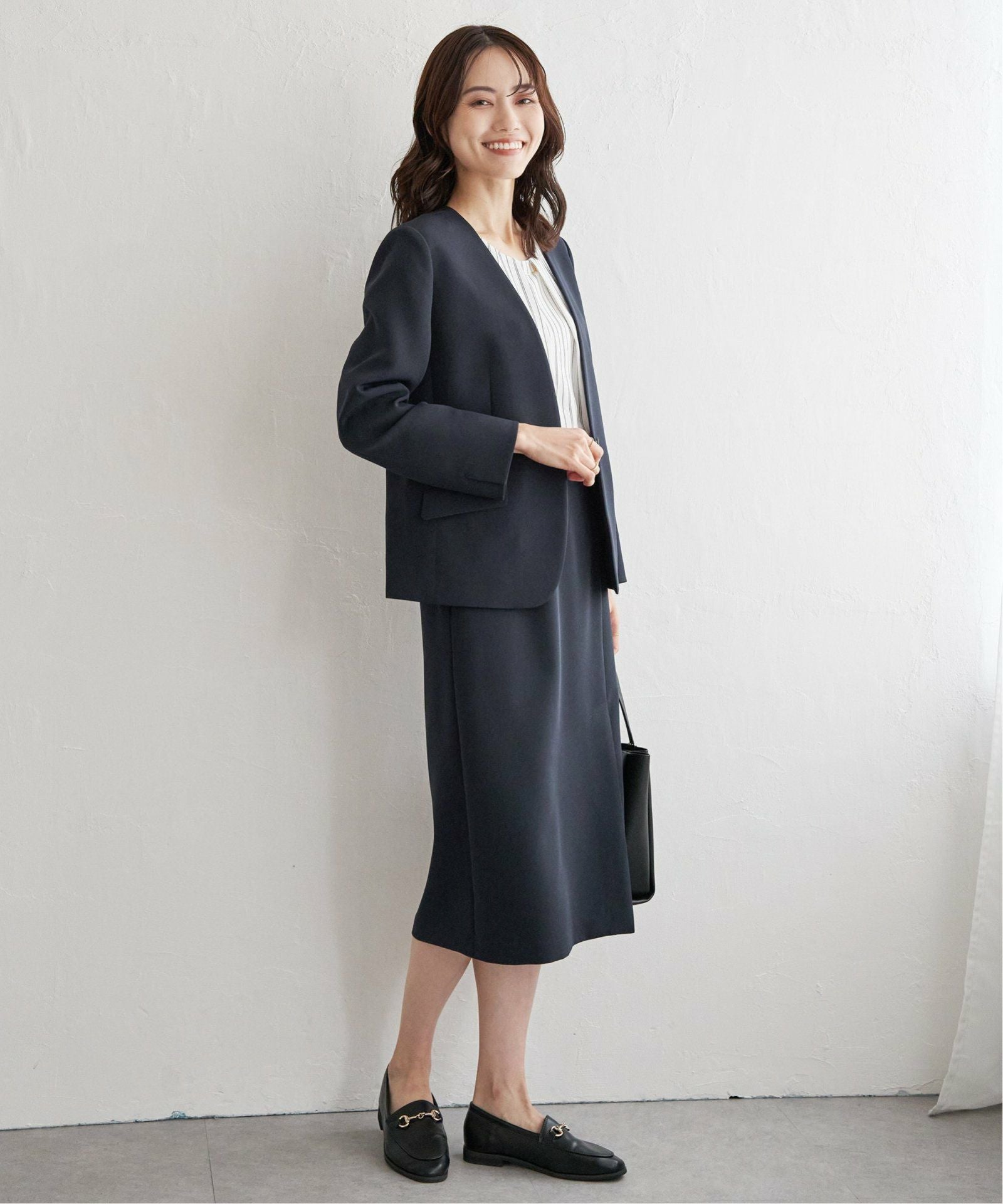 洗濯機で洗える／セットアップ対応】ウォッシャブルVネックジャケット