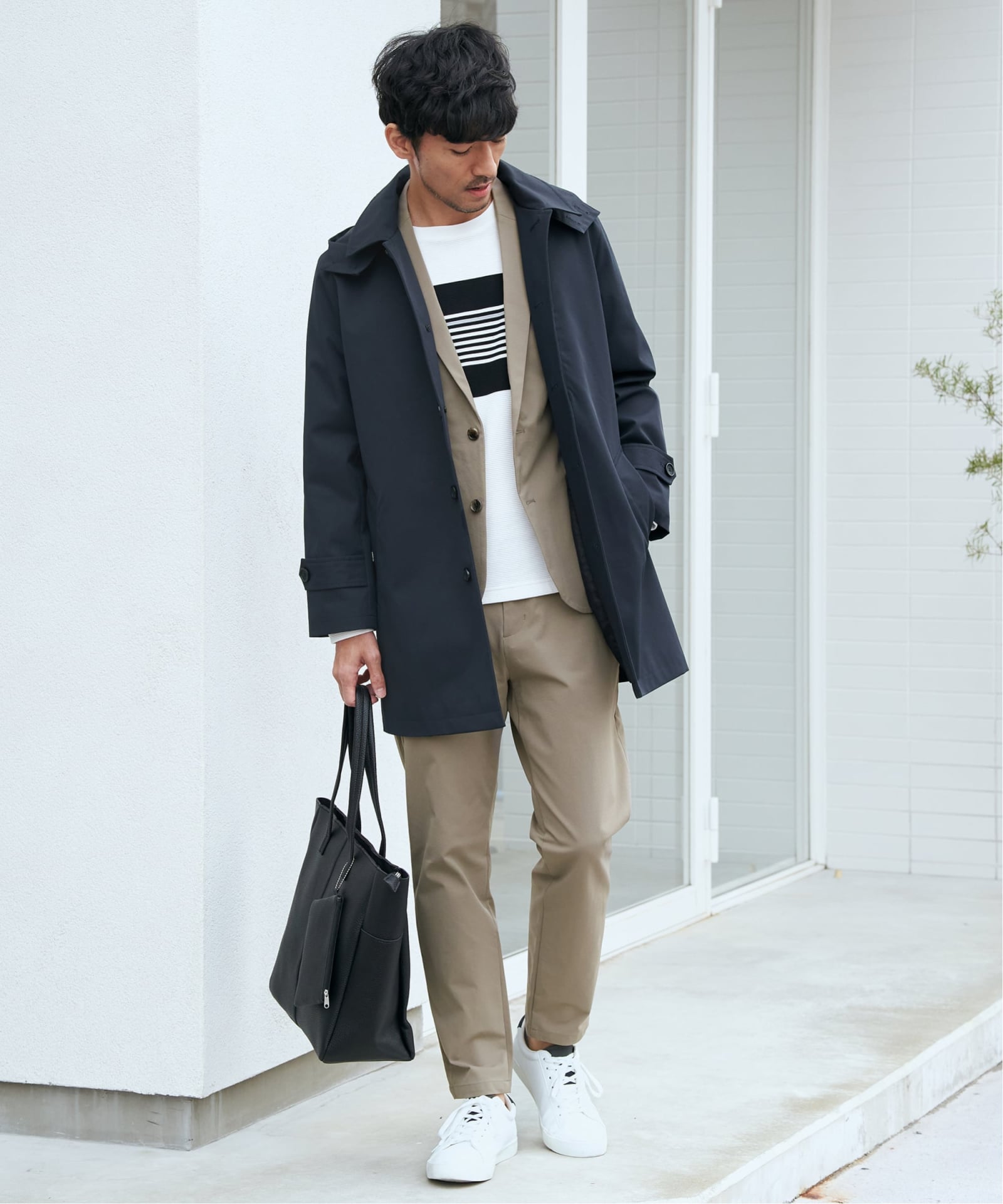 雑誌MonoMax4月号掲載】撥水ピケフードステンカラーコート,ikka| TOKYO