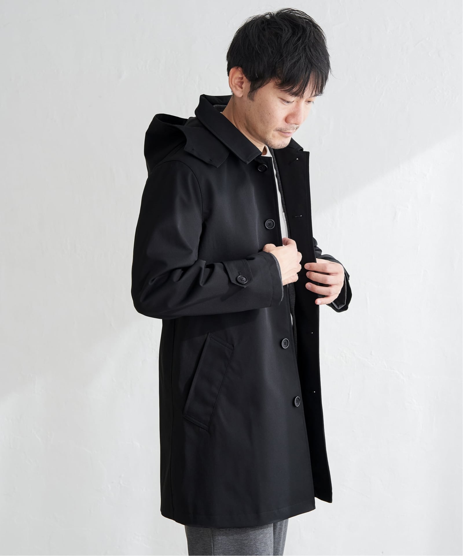 雑誌MonoMax4月号掲載】撥水ピケフードステンカラーコート,ikka| TOKYO