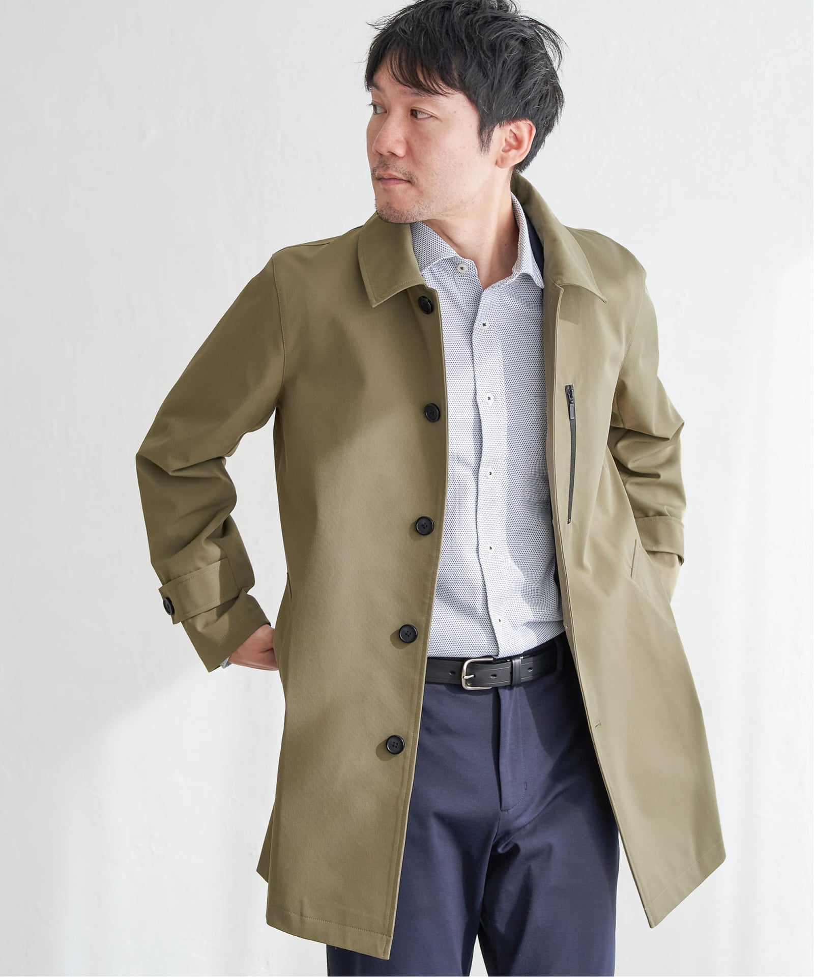 雑誌MonoMax4月号掲載】撥水ピケフードステンカラーコート,ikka| TOKYO