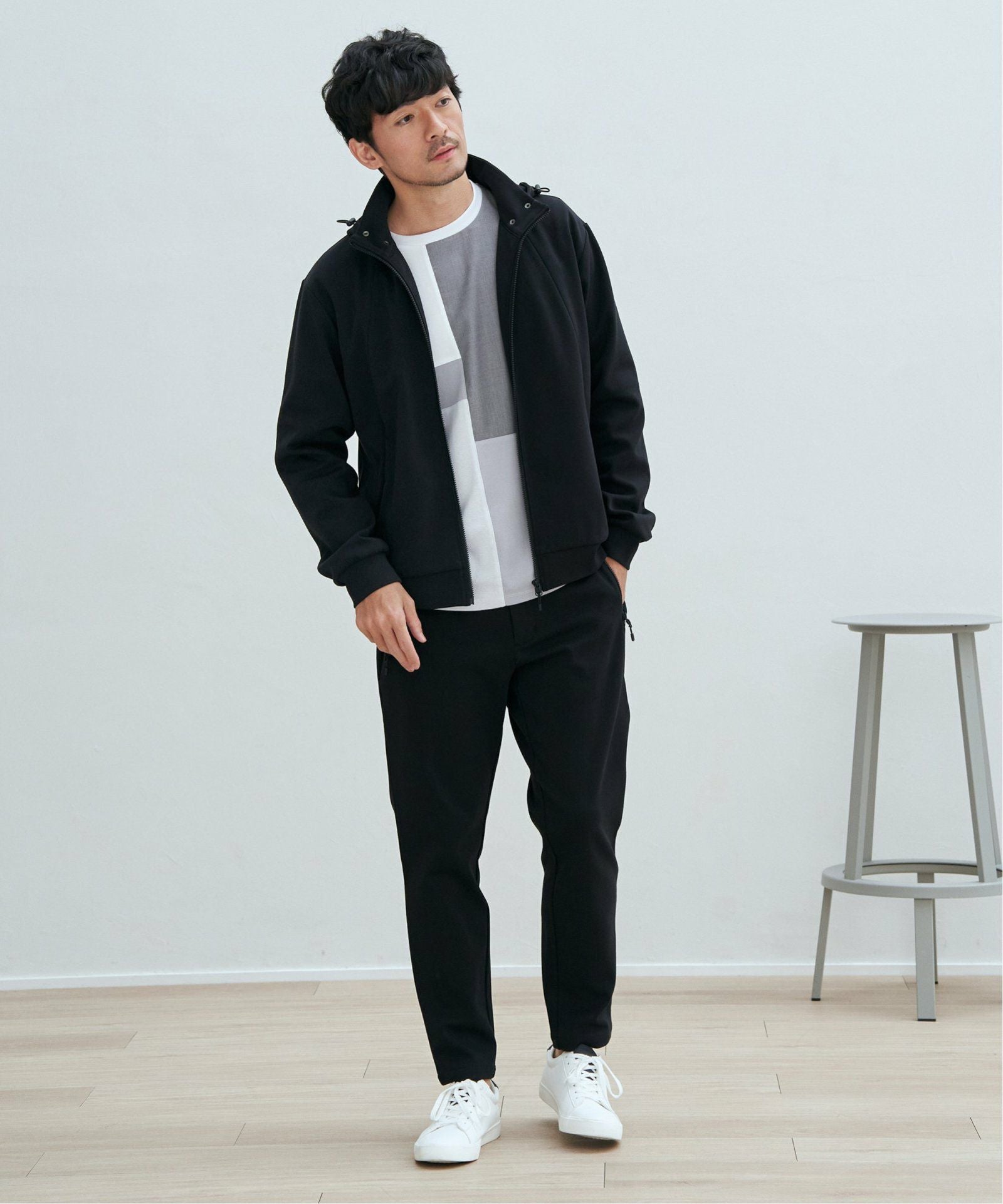 セットアップ対応】テックストレッチ2WAYジップパーカ,ikka| TOKYO