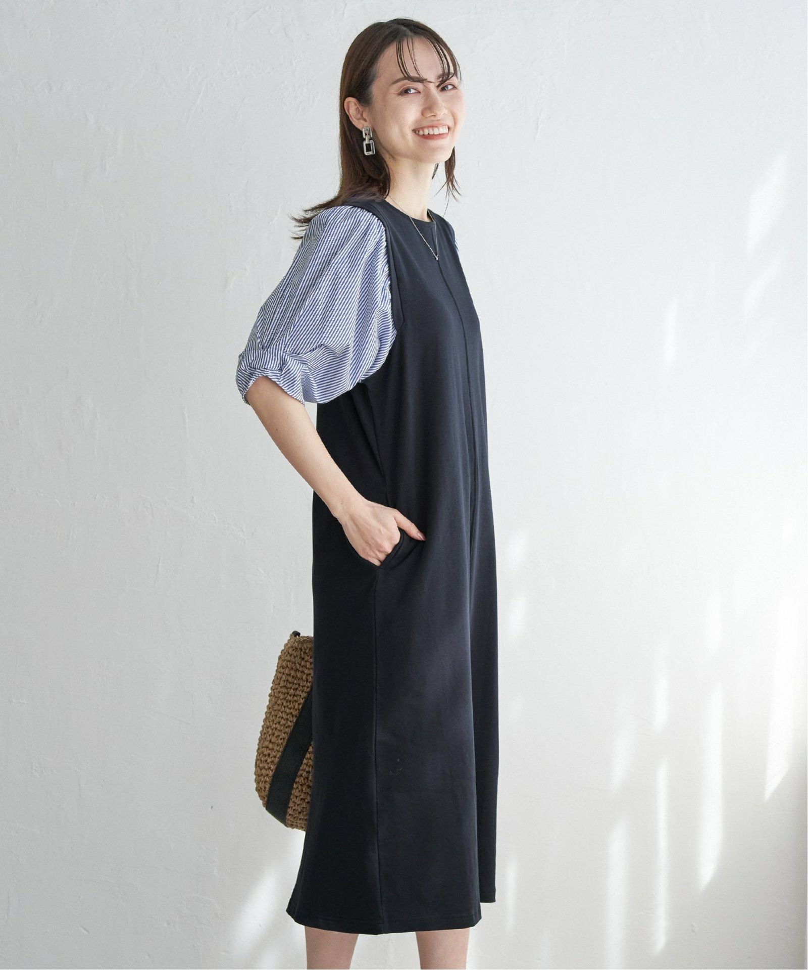 袖切り替えカットワンピース,ikka| TOKYO DESIGN CHANNEL