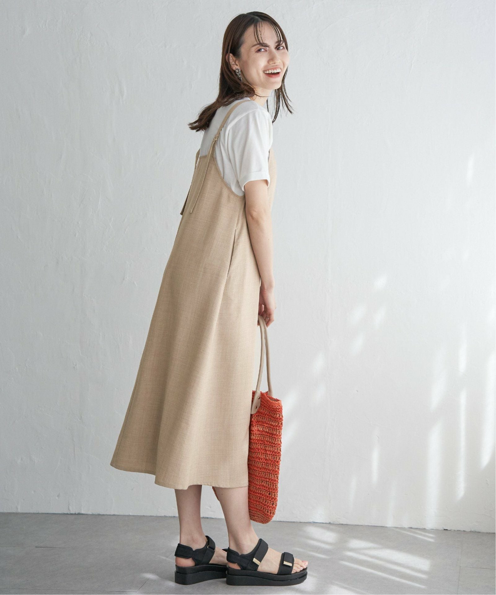 2点セット】リネンライク2WAYキャミワンピセット,ikka| TOKYO DESIGN