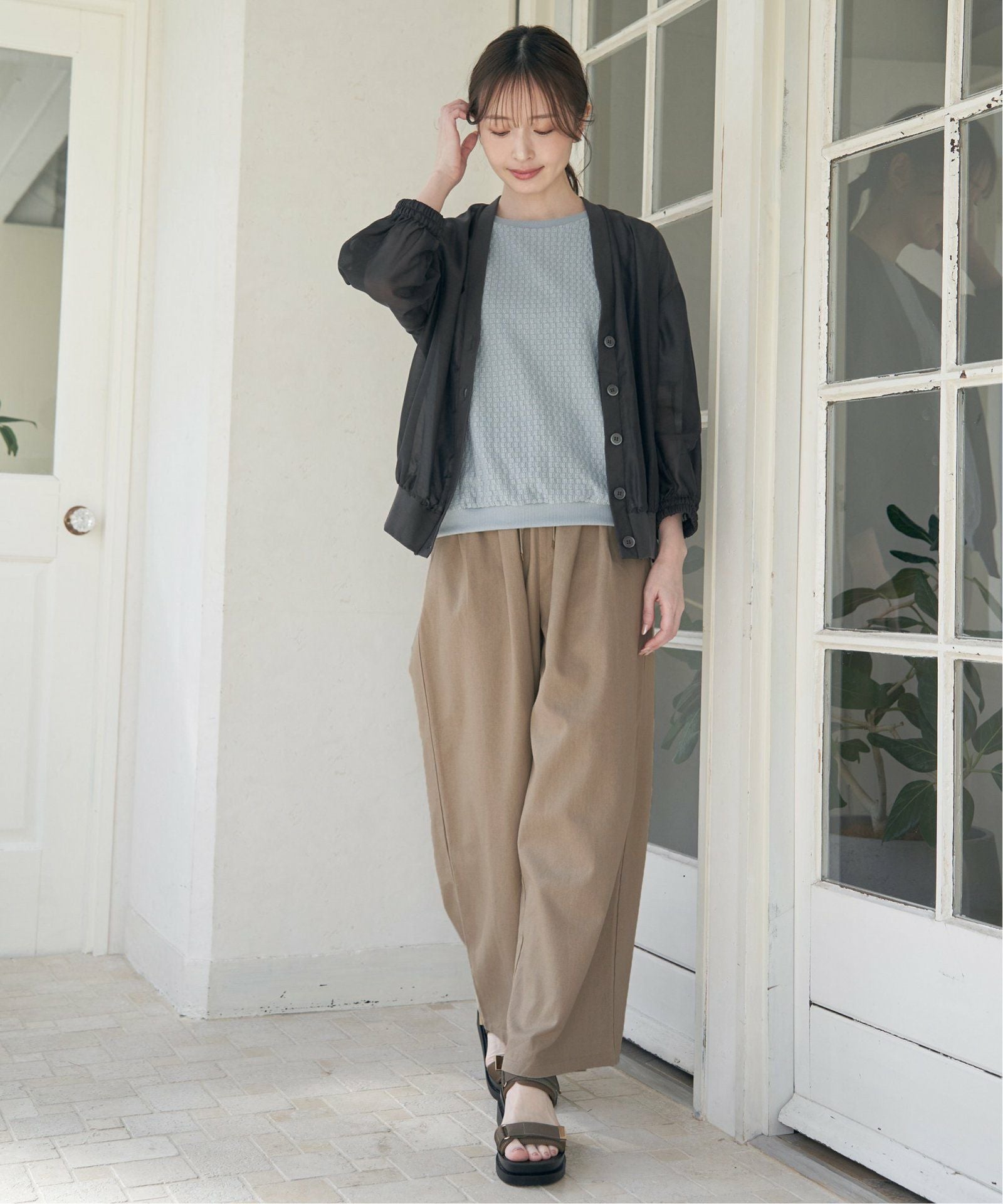 麻混ベルト付きイージーパンツ,50%OFF| TOKYO DESIGN CHANNEL
