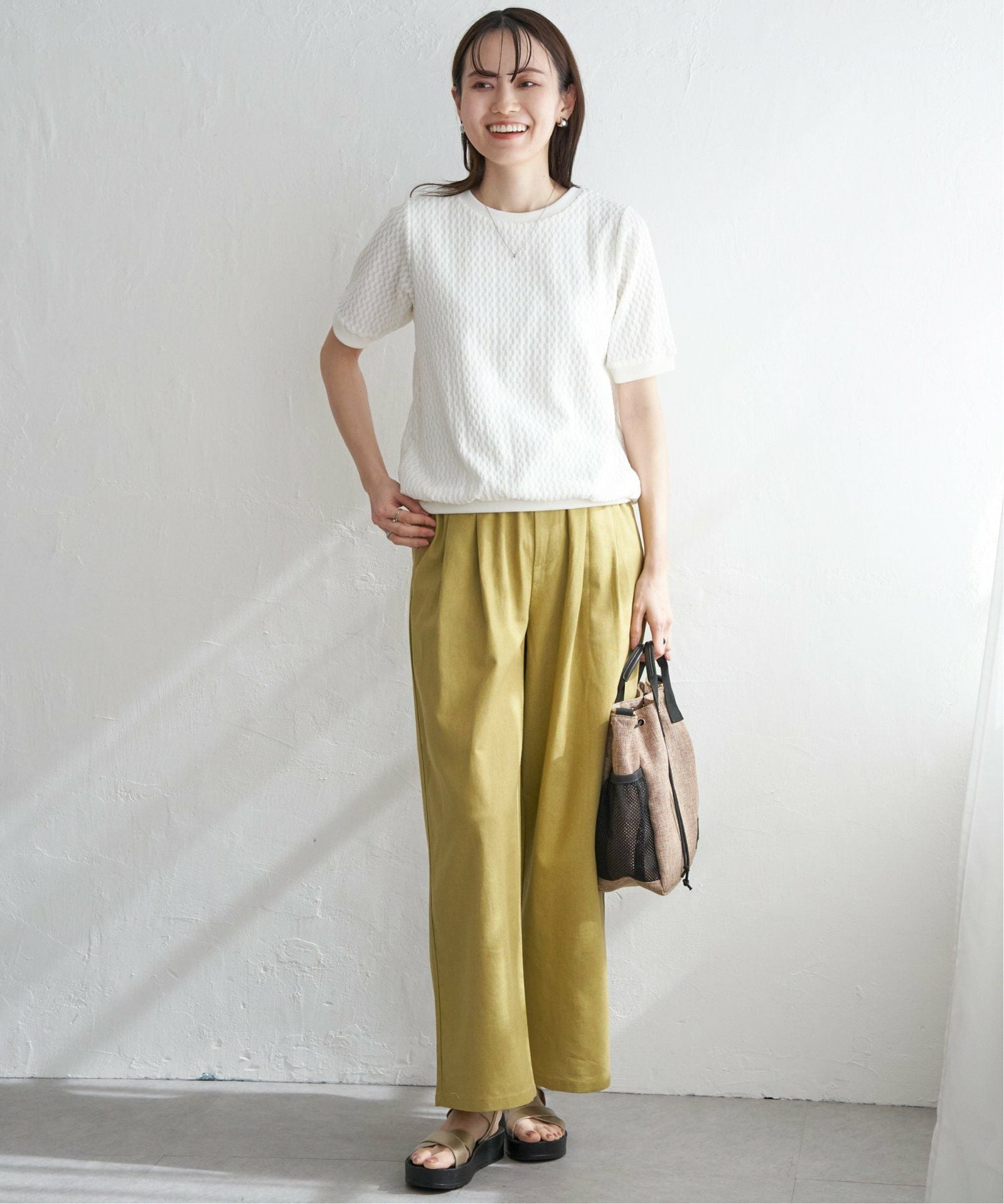 麻混ベルト付きイージーパンツ,50%OFF| TOKYO DESIGN CHANNEL