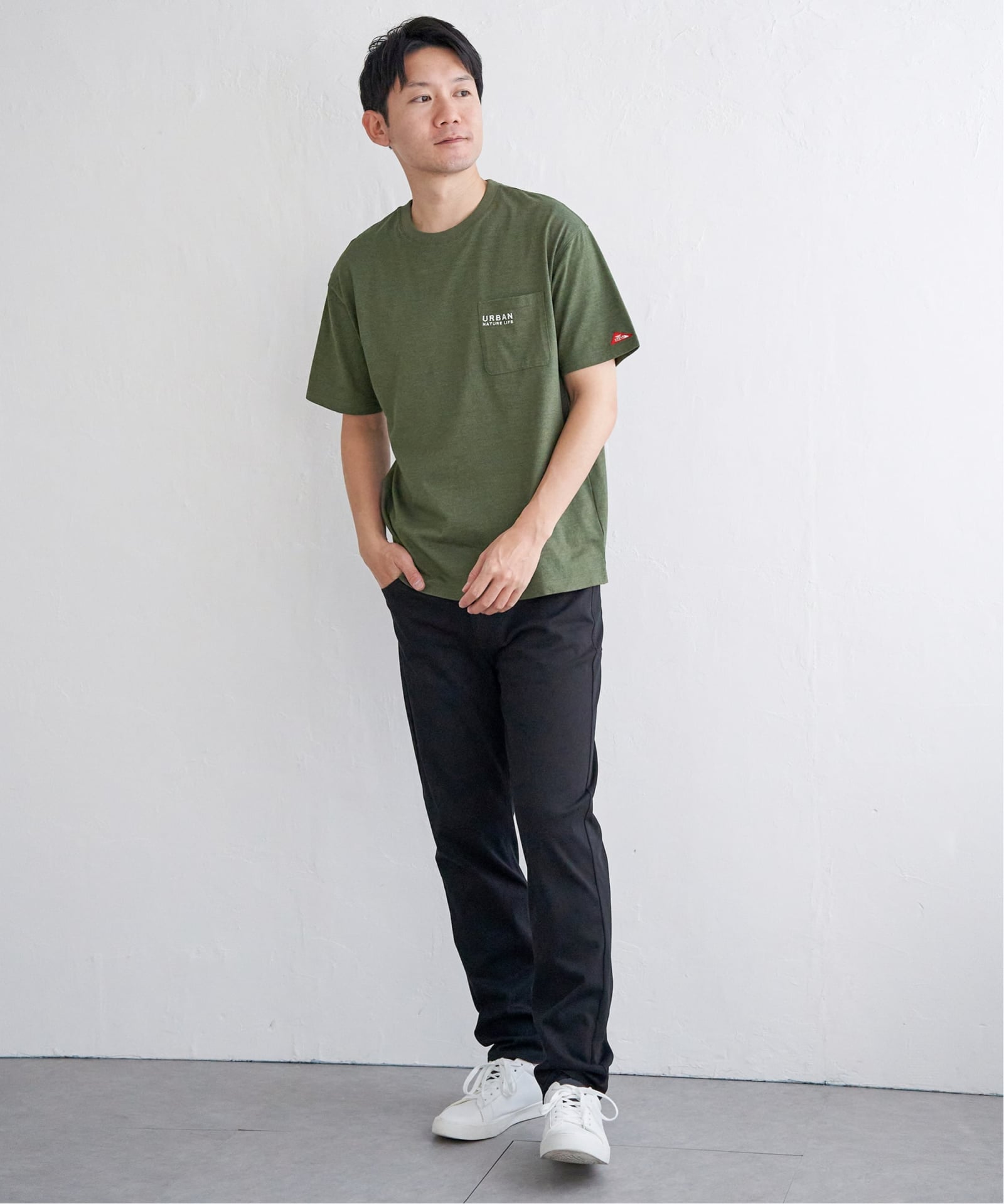 URBAN NATURE LIFE アーバンネイチャーライフ 刺繍ポケットTシャツ