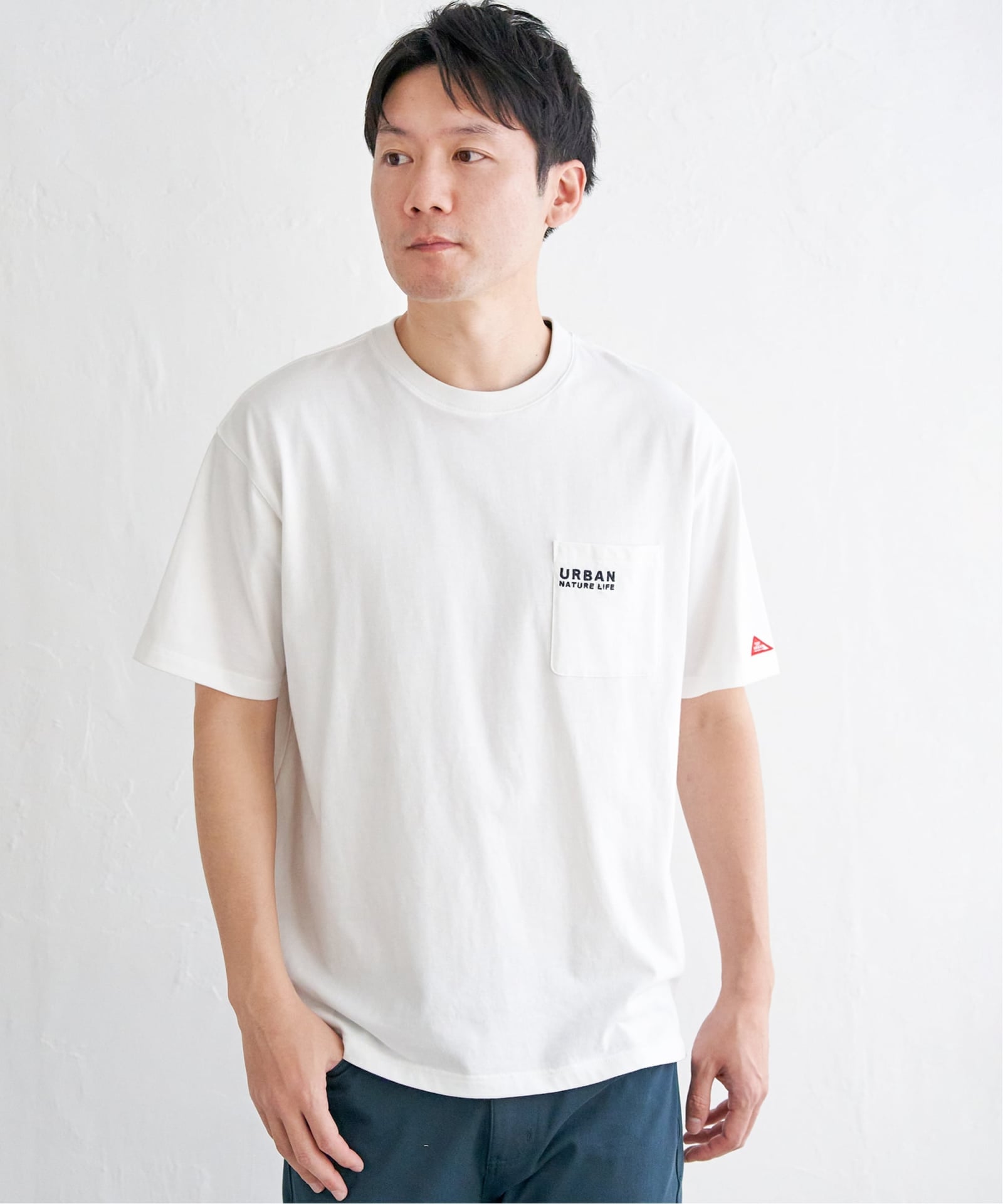 URBAN NATURE LIFE アーバンネイチャーライフ 刺繍ポケットTシャツ