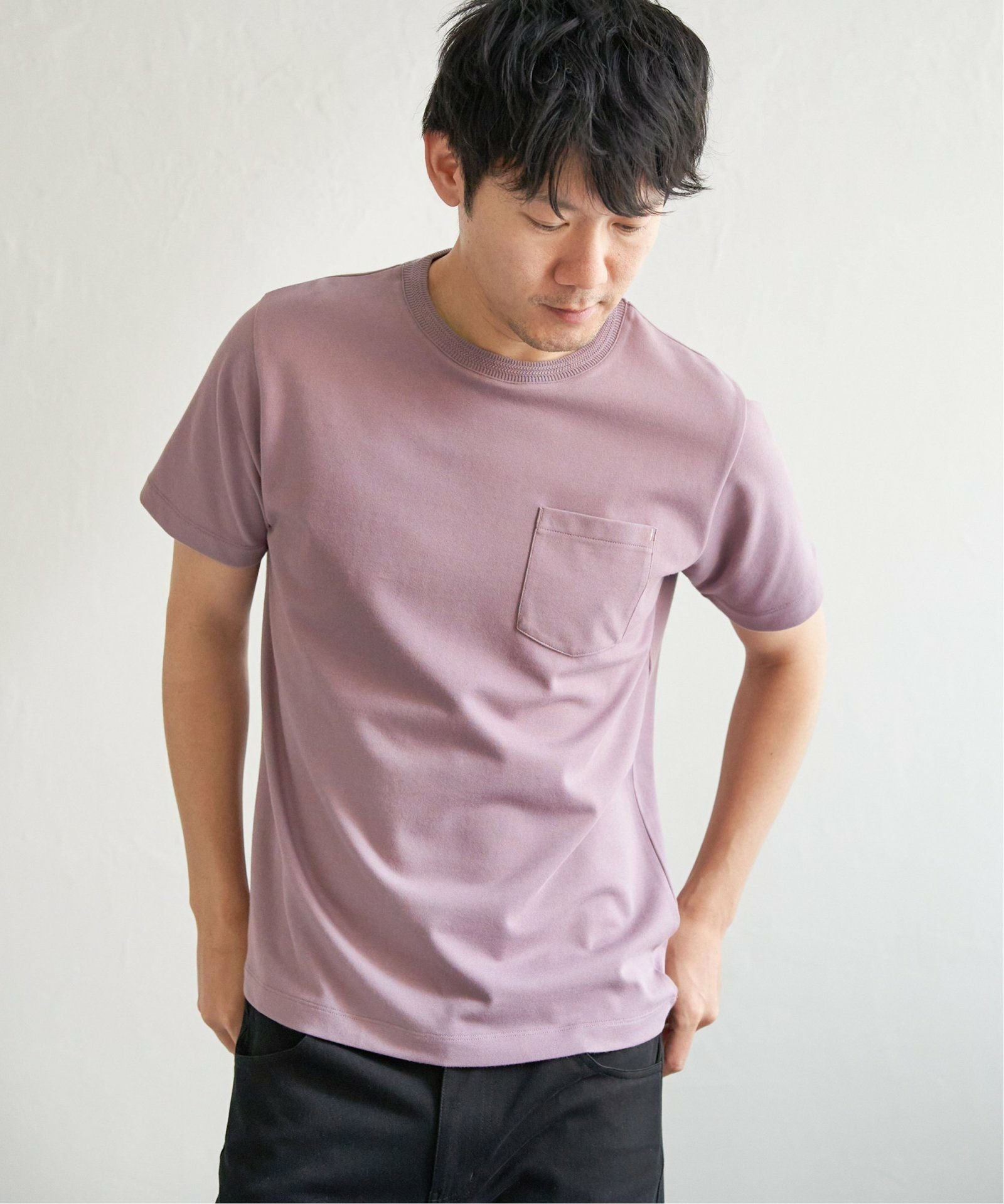 ライトダンボールジャカード襟ダブルフェイスTシャツ,ikka| TOKYO