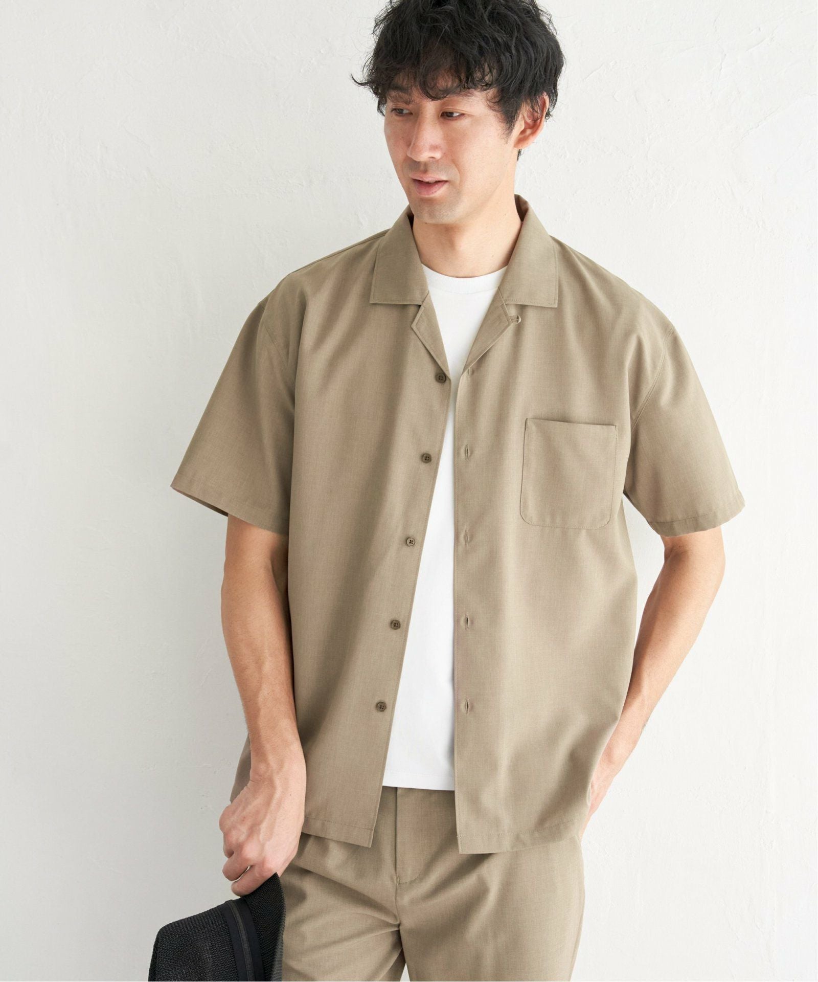 セットアップ対応】Reflax(R) リラックスオープンカラーシャツ,60%OFF