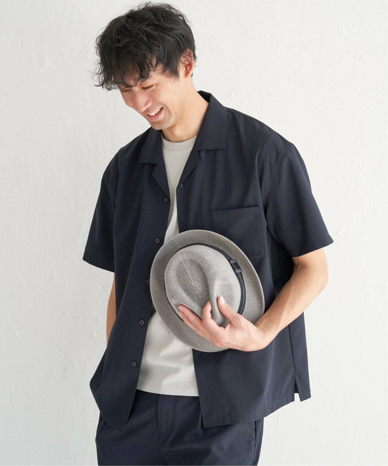 セットアップ対応】Reflax(R) リラックスオープンカラーシャツ,60%OFF