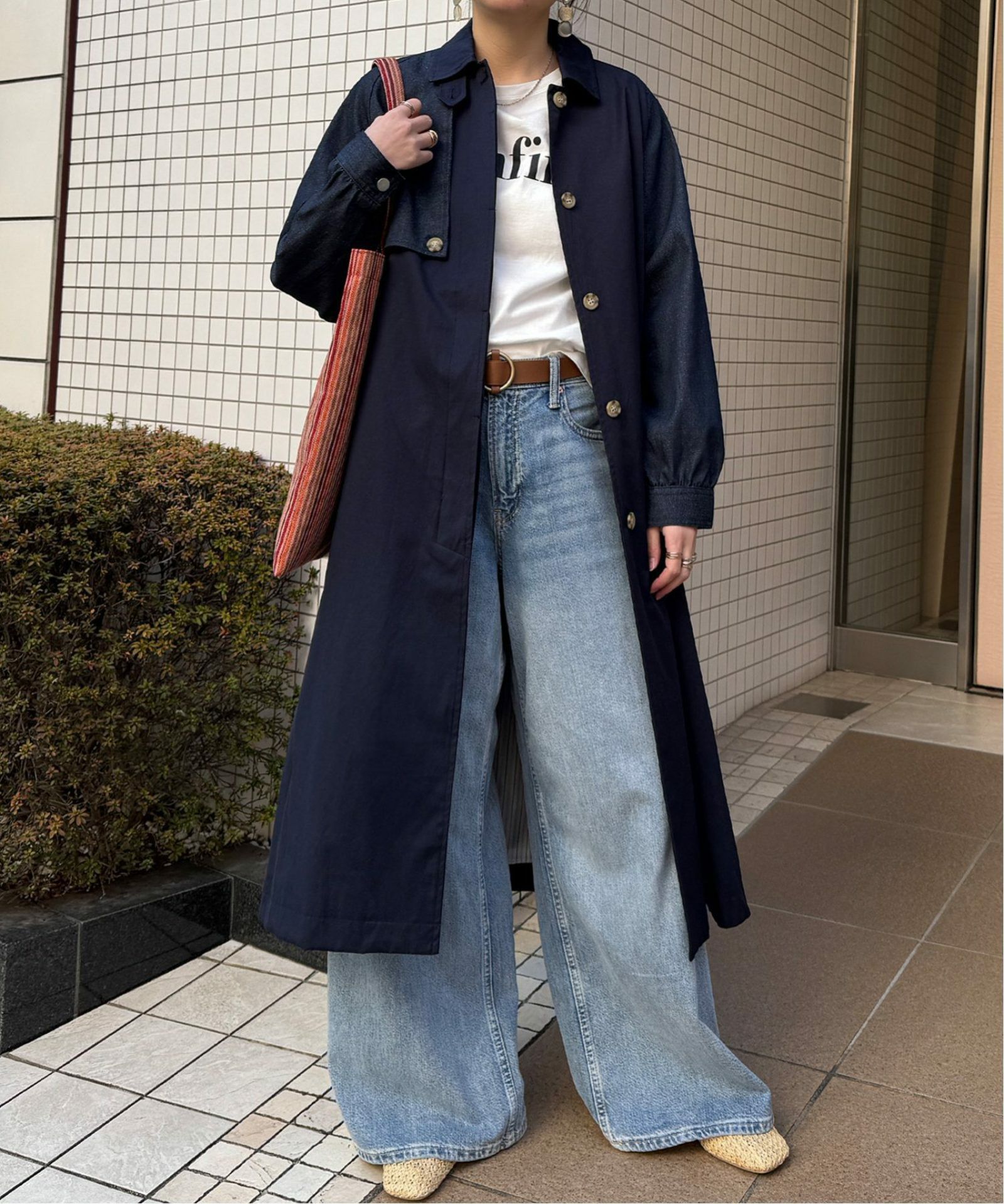 デニム切り替えステンカラーコート,40%OFF| TOKYO DESIGN CHANNEL