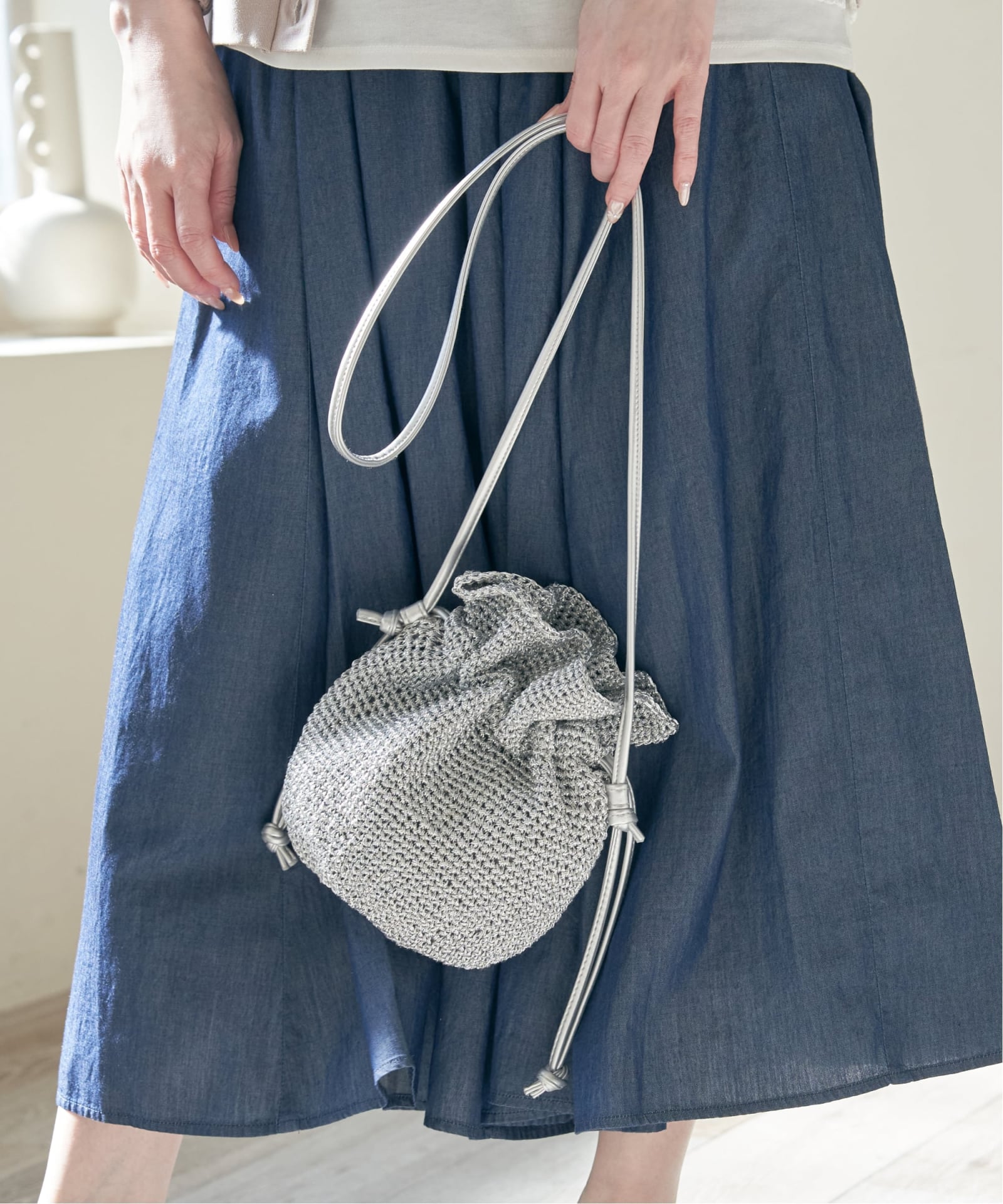 こま編み巾着ショルダーバッグ,30%OFF| TOKYO DESIGN CHANNEL