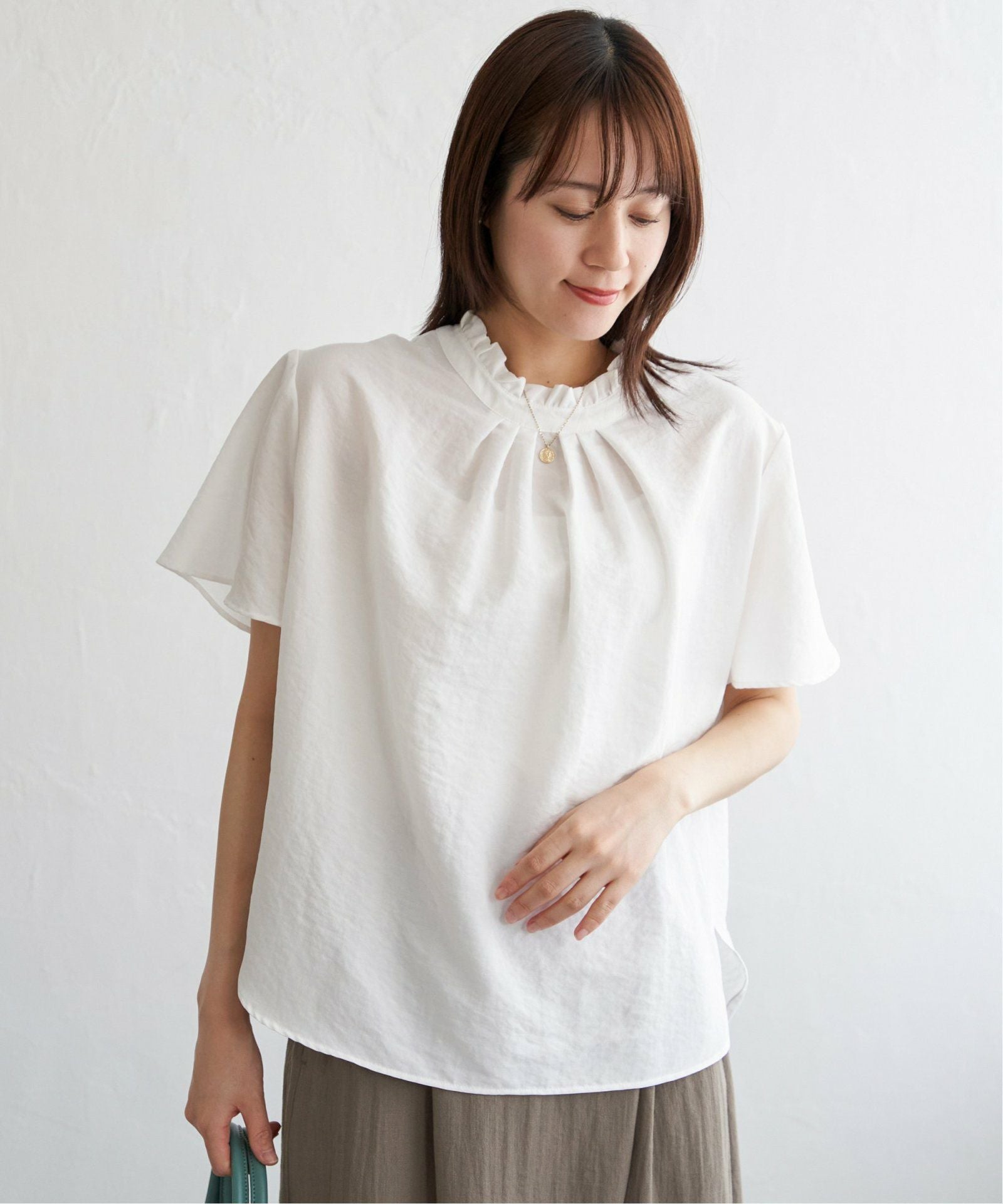 襟フリル2WAY半袖ブラウス,60%OFF| TOKYO DESIGN CHANNEL