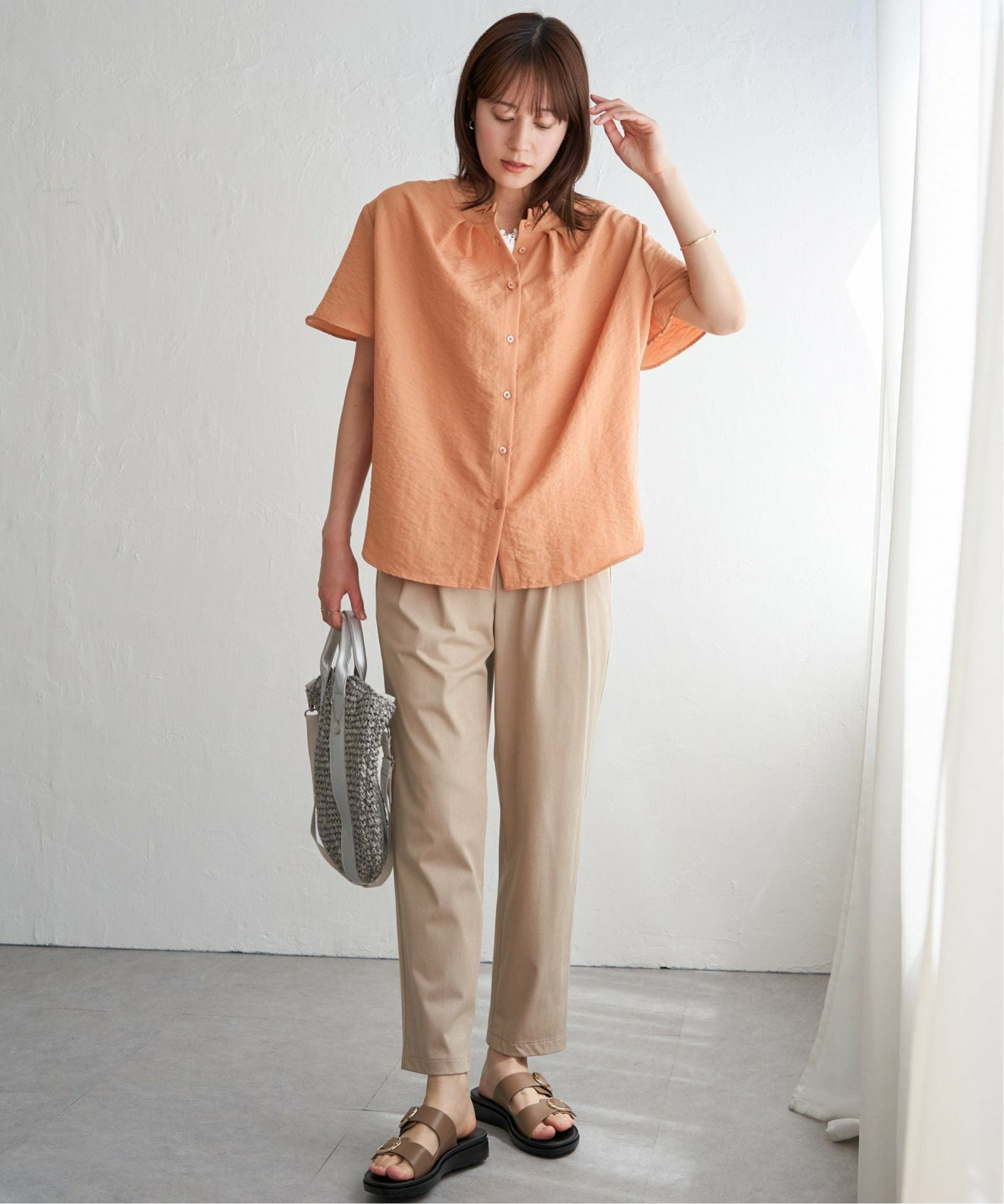襟フリル2WAY半袖ブラウス,60%OFF| TOKYO DESIGN CHANNEL