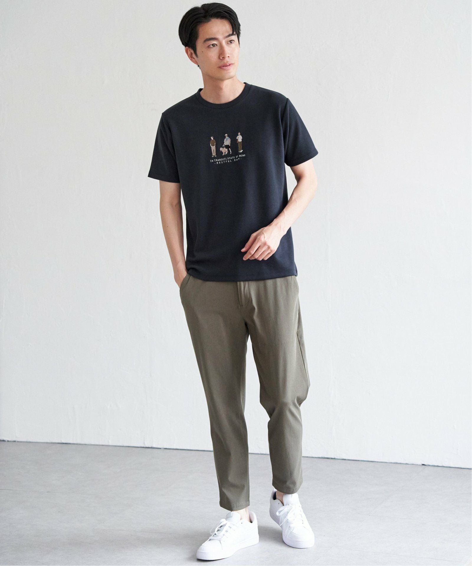 ポンチスリーメン刺繍Tシャツ,ikka| TOKYO DESIGN CHANNEL