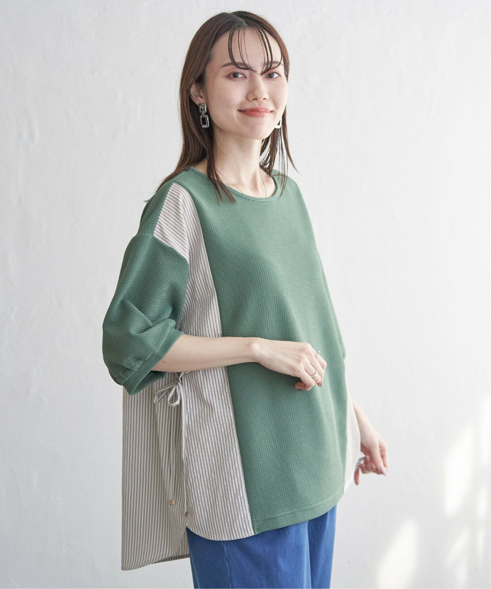 異素材切り替えサイドリボンプルオーバー,60%OFF| TOKYO DESIGN CHANNEL