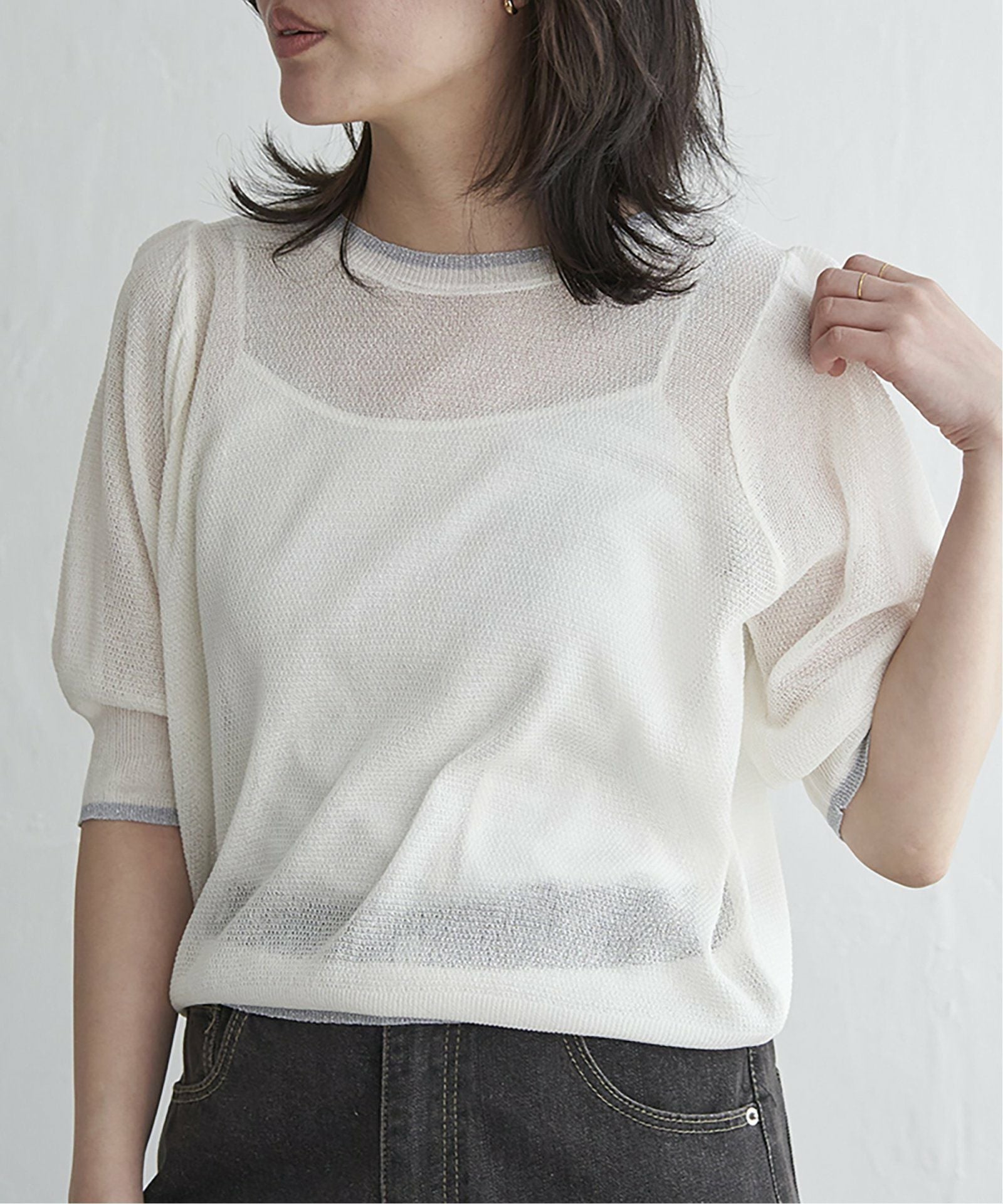 透かし編み配色トップス,40%OFF| TOKYO DESIGN CHANNEL