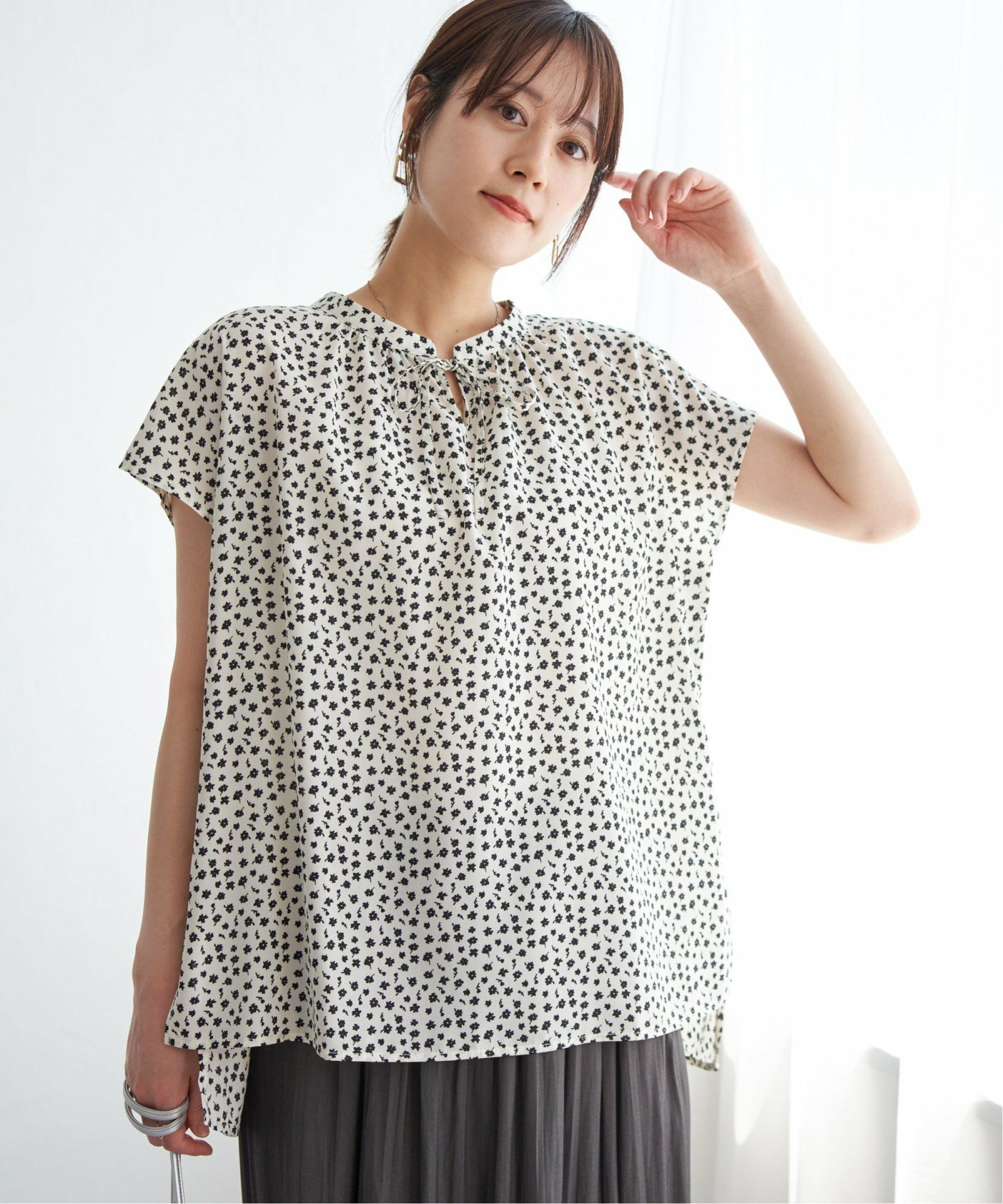 ジョーゼットフレンチスリーブブラウス,60%OFF| TOKYO DESIGN CHANNEL