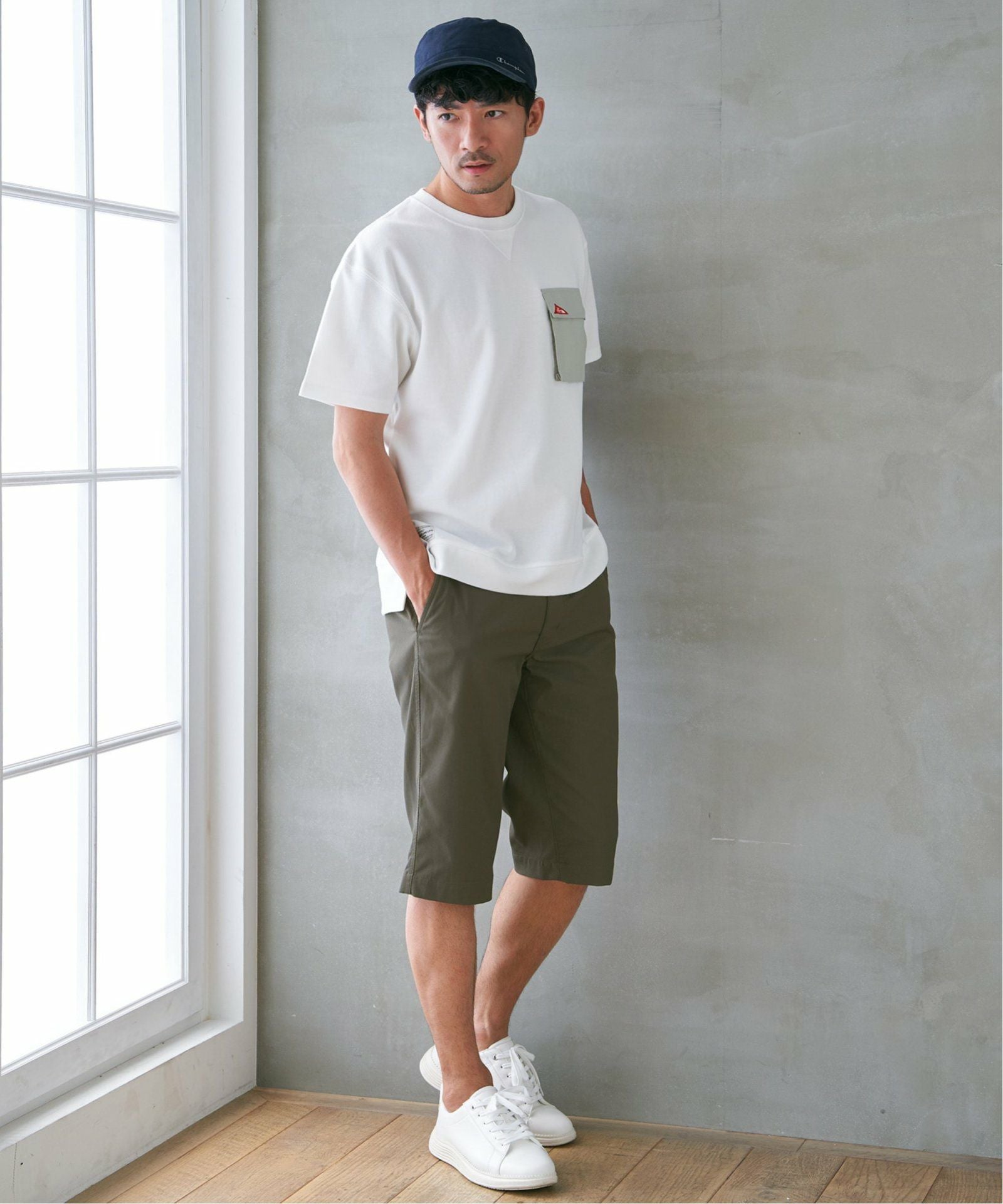 親子コーデ】6.5分丈ドビーイージーハーフパンツ,ikka| TOKYO DESIGN