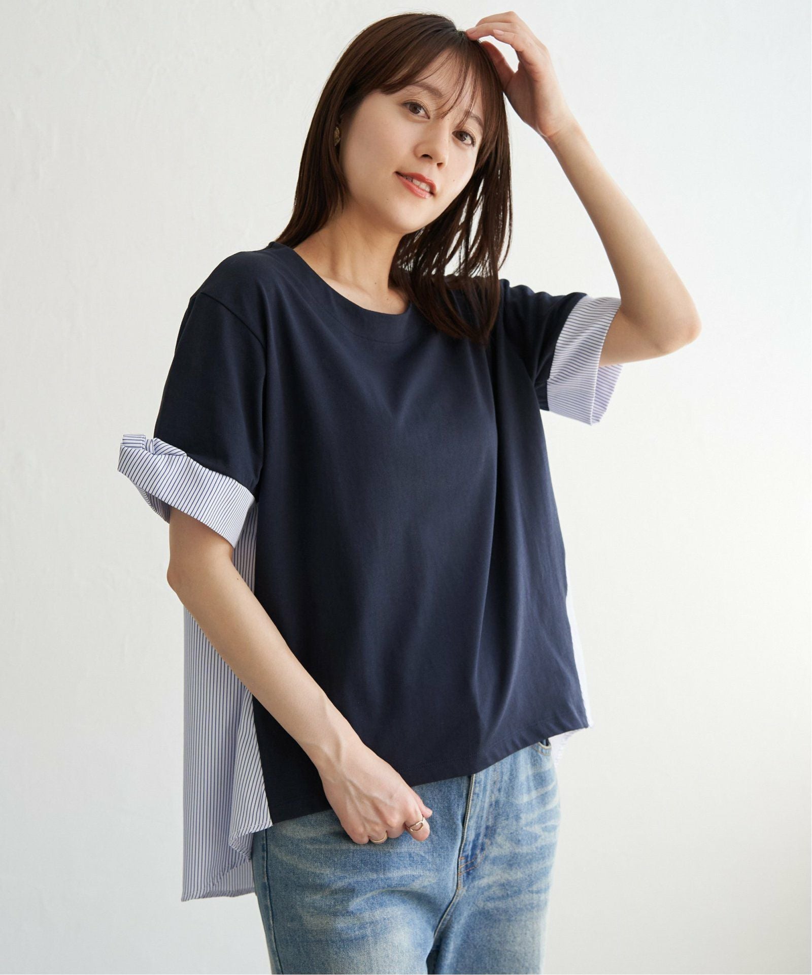袖ツイスト切り替えプルオーバー【親子コーデ】,ikka| TOKYO DESIGN