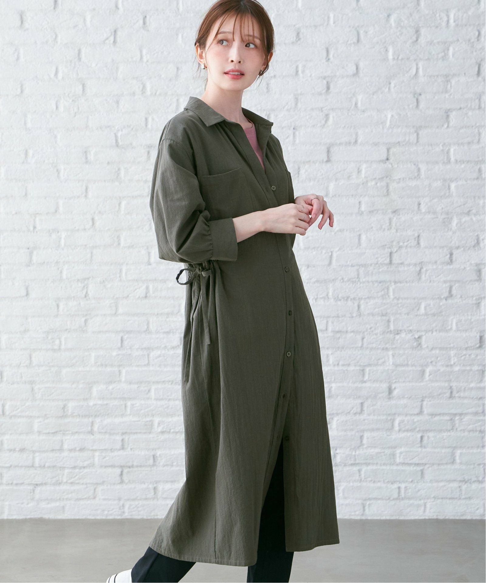 コットンスキッパーシャツワンピース,ikka| TOKYO DESIGN CHANNEL