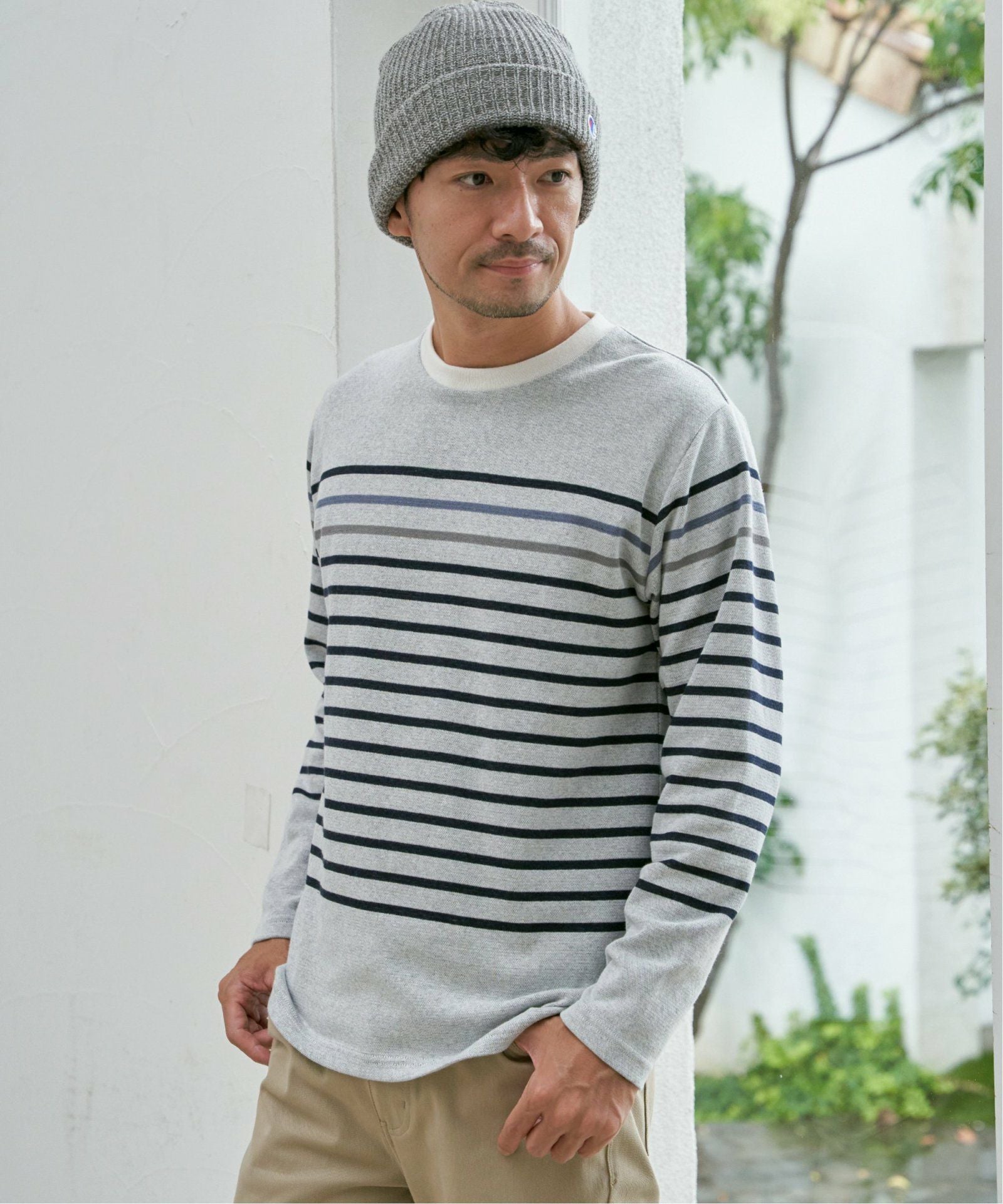 ジャカード3カラーボーダーロンT,ikka| TOKYO DESIGN CHANNEL