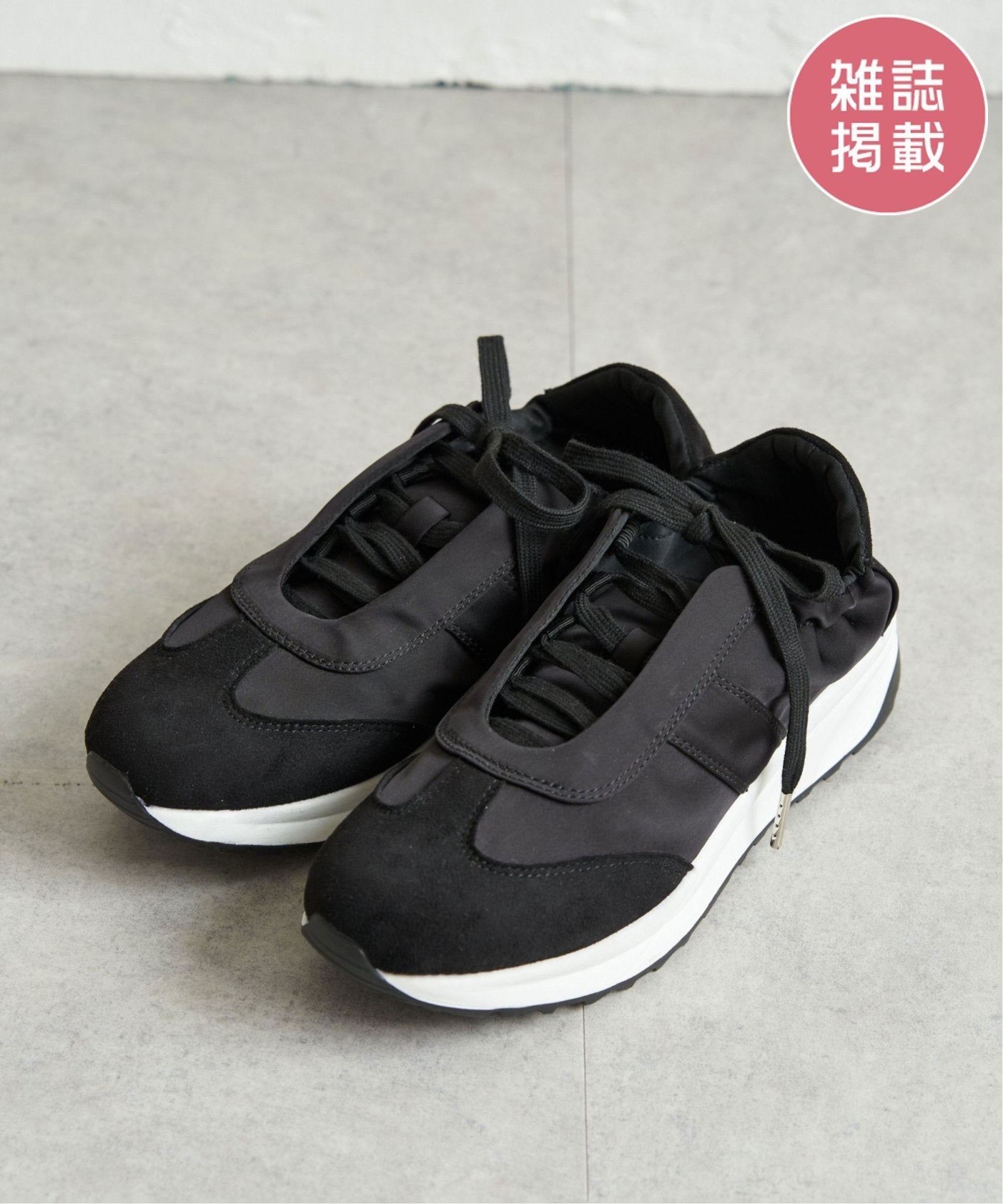 靴/バッグ 靴 スニーカー 雑誌InRed11月号掲載】サテンスエードコンビスニーカー,ikka| TOKYO