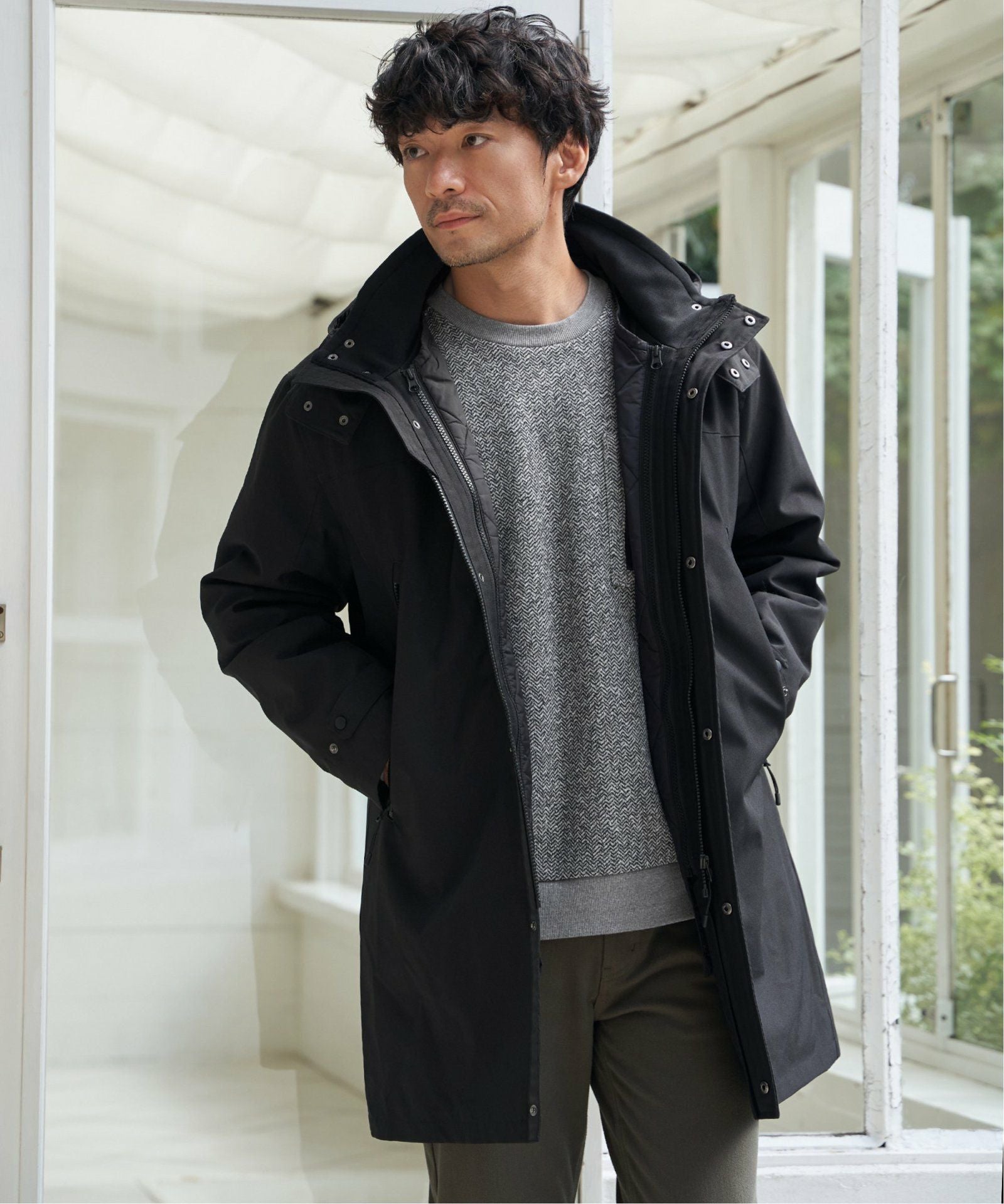 撥水】sorona(R) 3WAYロングコート,ikka| TOKYO DESIGN CHANNEL