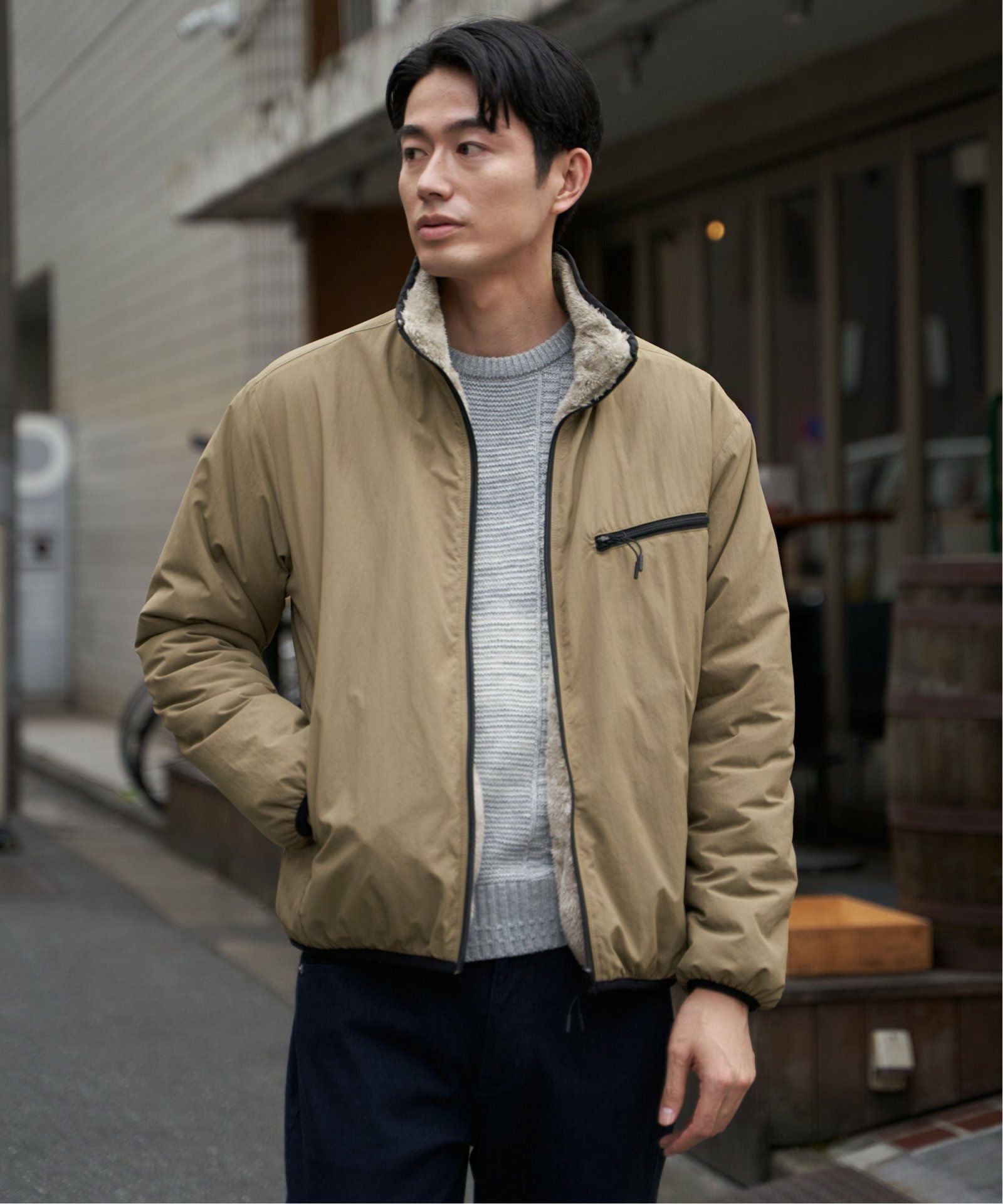 2WAY】リバーシブルナイロンフリースブルゾン,ikka| TOKYO DESIGN CHANNEL