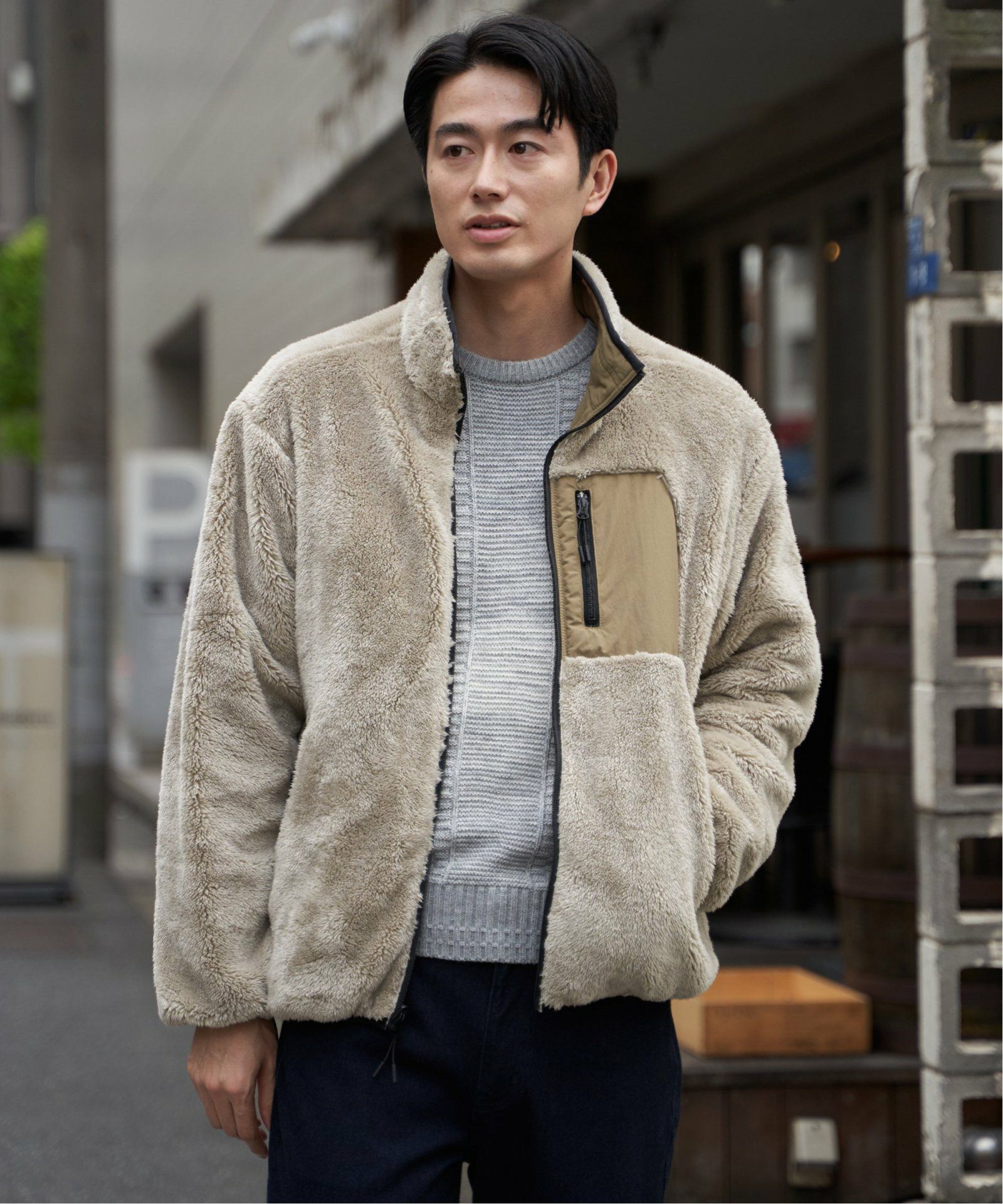 2WAY】リバーシブルナイロンフリースブルゾン,ikka| TOKYO DESIGN CHANNEL
