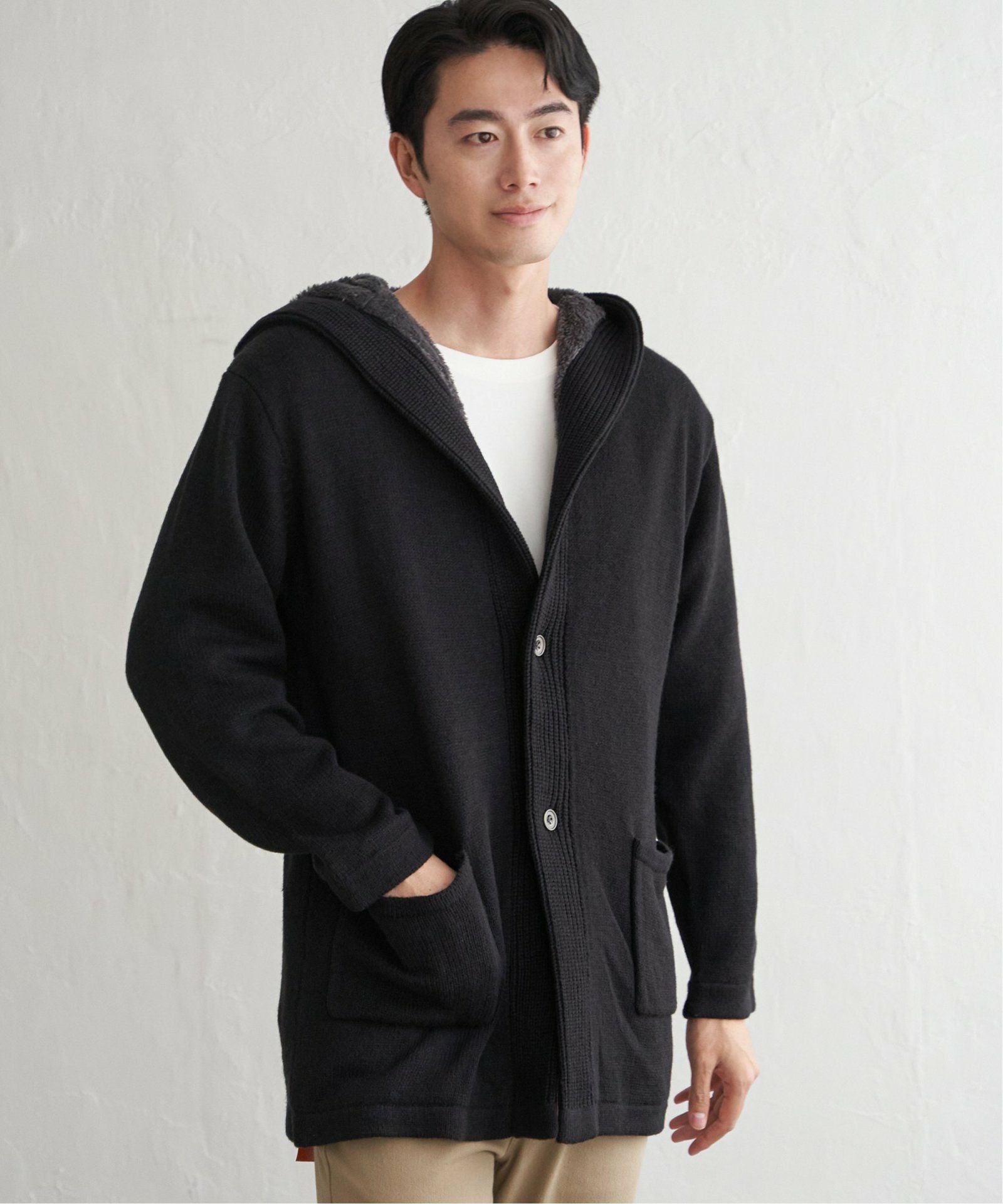 ※限定値下中【格安】KAIKO ニット カーディガン ブラック 裏ボアニットフーディガン,ikka| TOKYO DESIGN CHANNEL