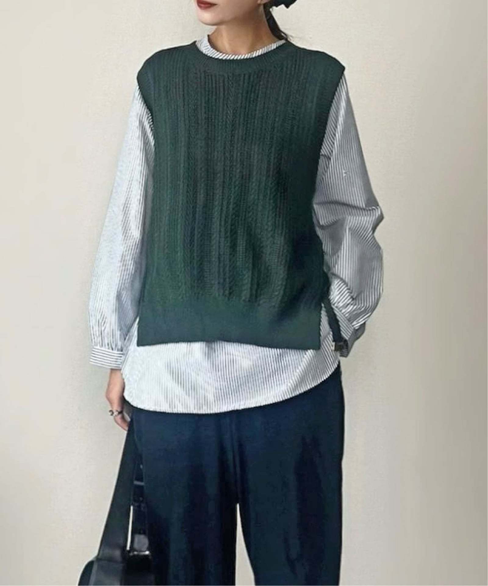 雑誌InRed11月号掲載】ニットベストブラウスセット,ikka| TOKYO DESIGN