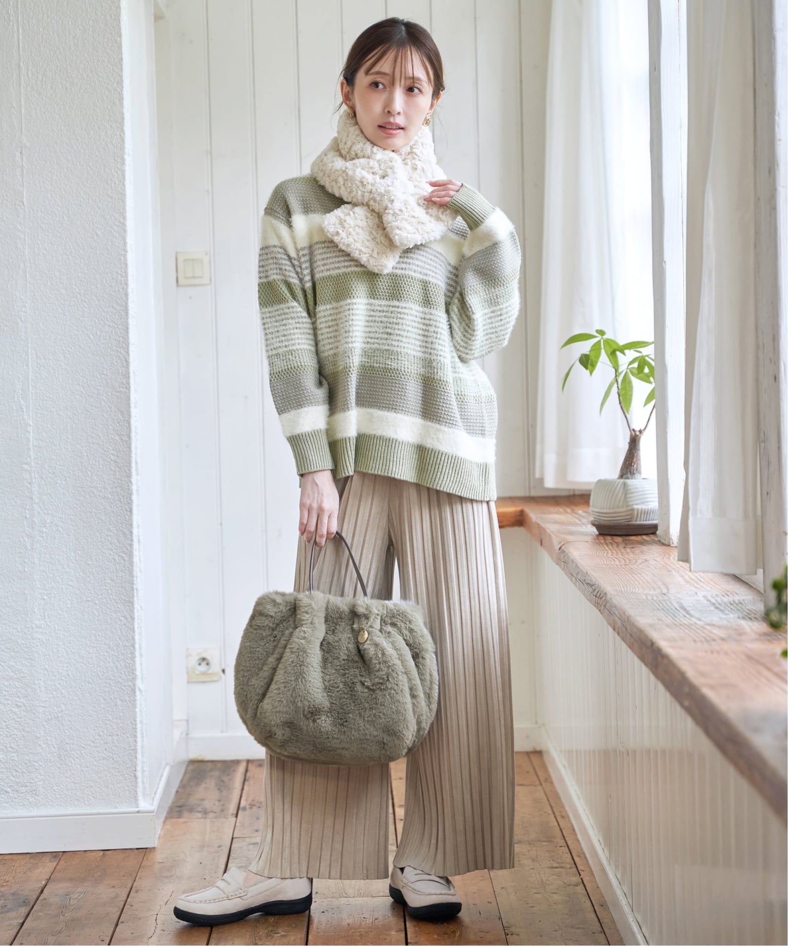 エコファーダブルポケット付き2WAYトートバッグ,ikka| TOKYO DESIGN