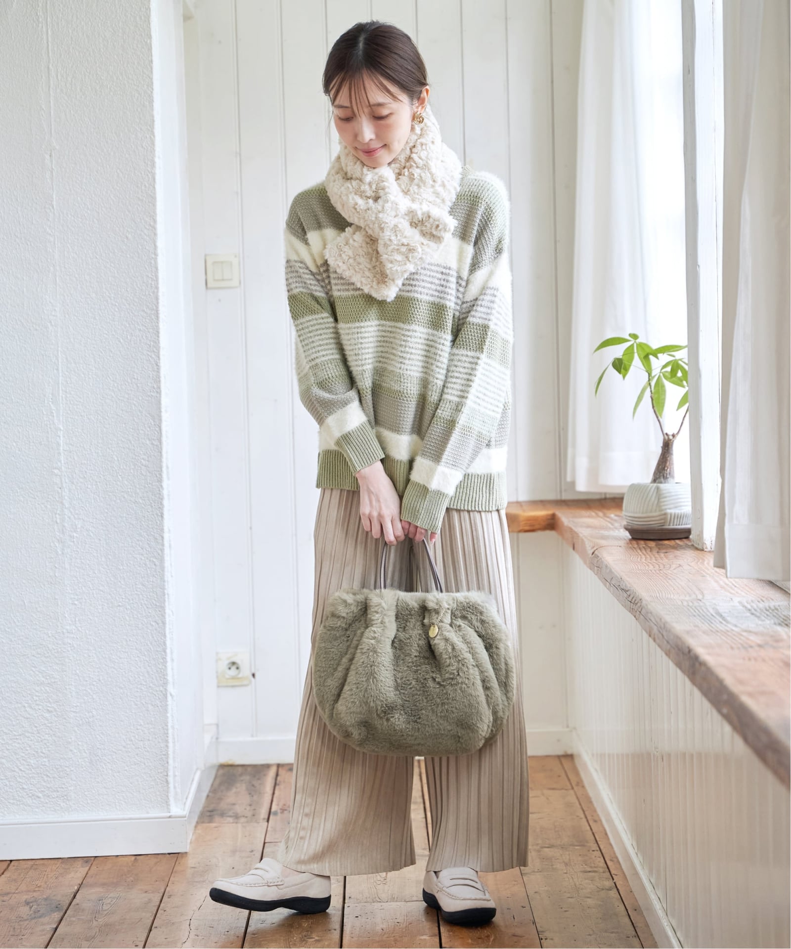 エコファーダブルポケット付き2WAYトートバッグ,ikka| TOKYO DESIGN